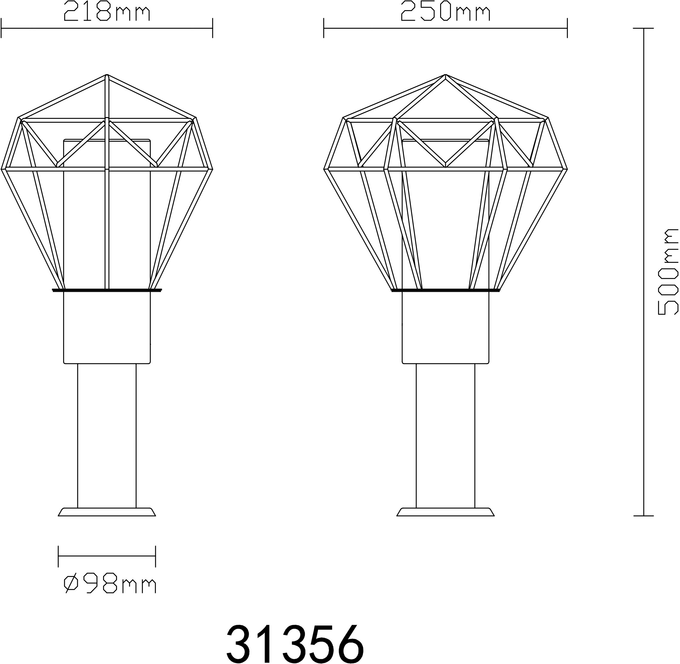GLOBO LIGHTING Außen-Stehlampe »HORACE« E27 1 Stk. Außenleuchte für Garten & Terrasse schwarz