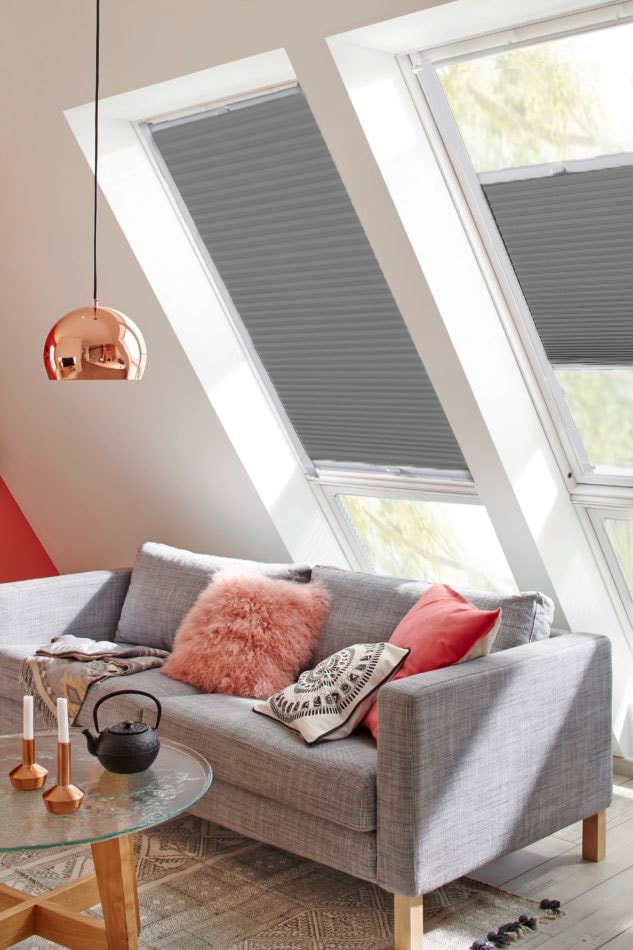 sunlines Dachfensterplissee »StartUp Style mit auf Führungsschienen bestellen Raten verspannt, Honeycomb VD«, abdunkelnd
