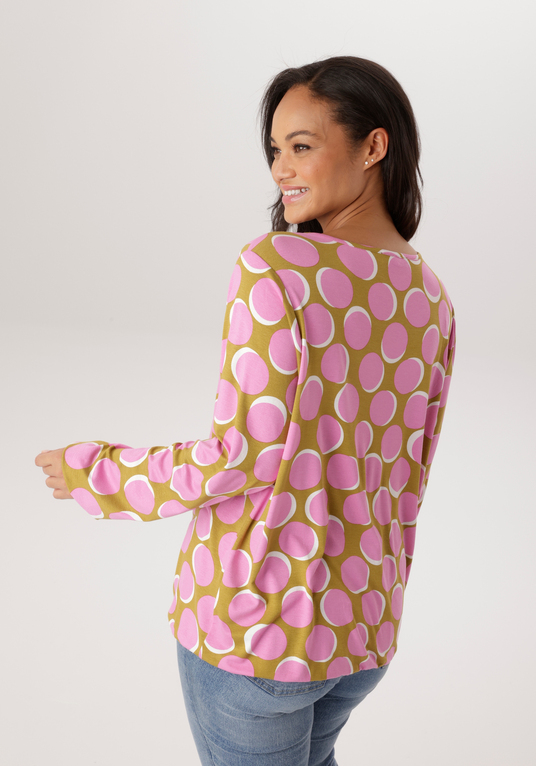 Aniston PLUS Langarmshirt mit großflächiger Druck - NEUE KOLLEKTION