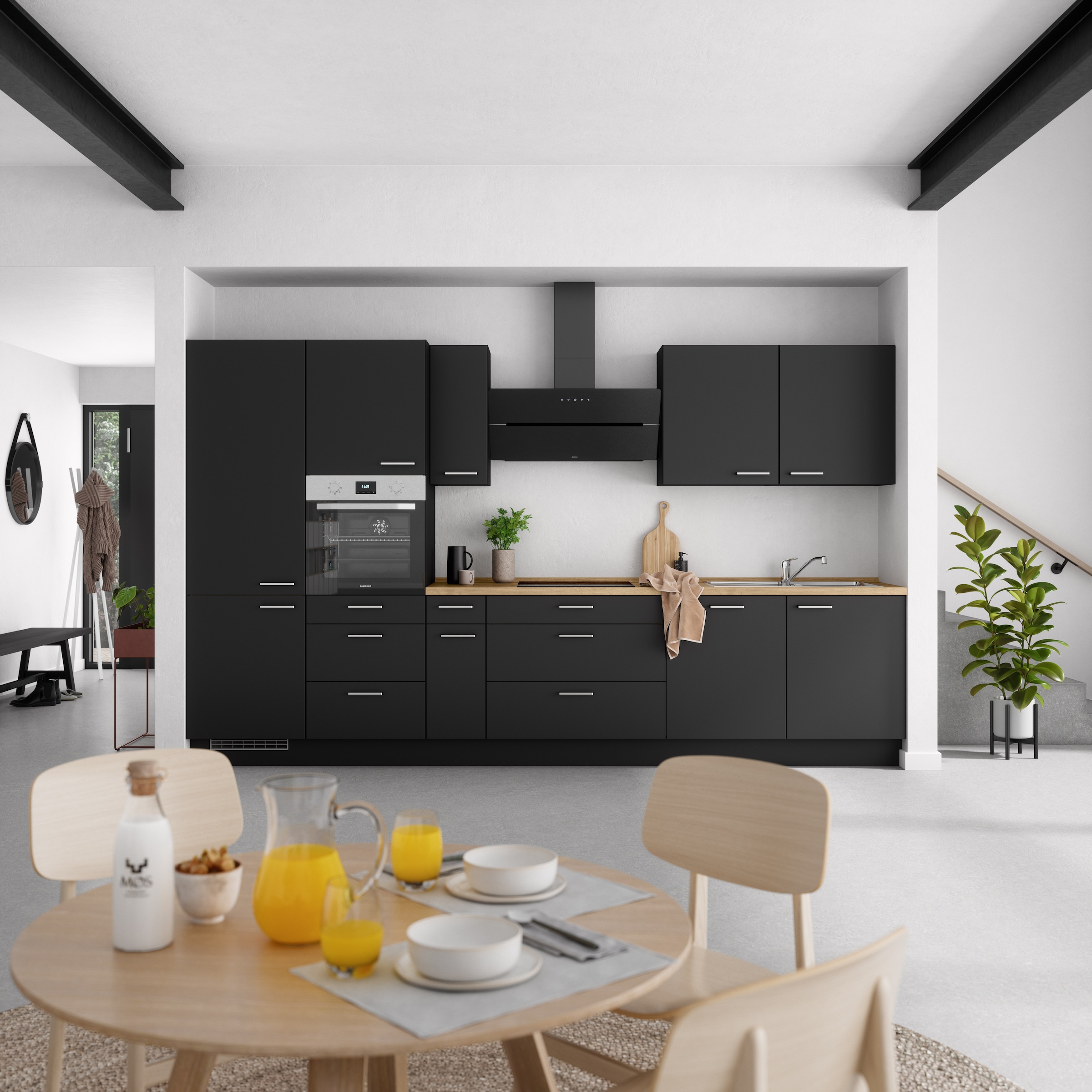 nobilia® Küchenzeile »"Touch II"«, vormontiert, Ausrichtung wählbar, Breite 360 cm, wahlw. mit E-Geräten