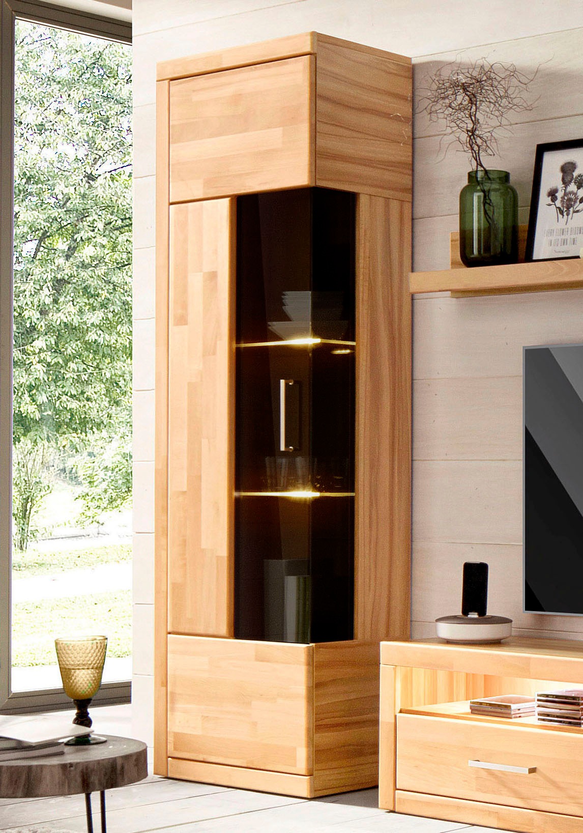 Home affaire Vitrine »Ribe,180cm hoch,5 Fächer,2 Glasböden variabel einsetz günstig online kaufen