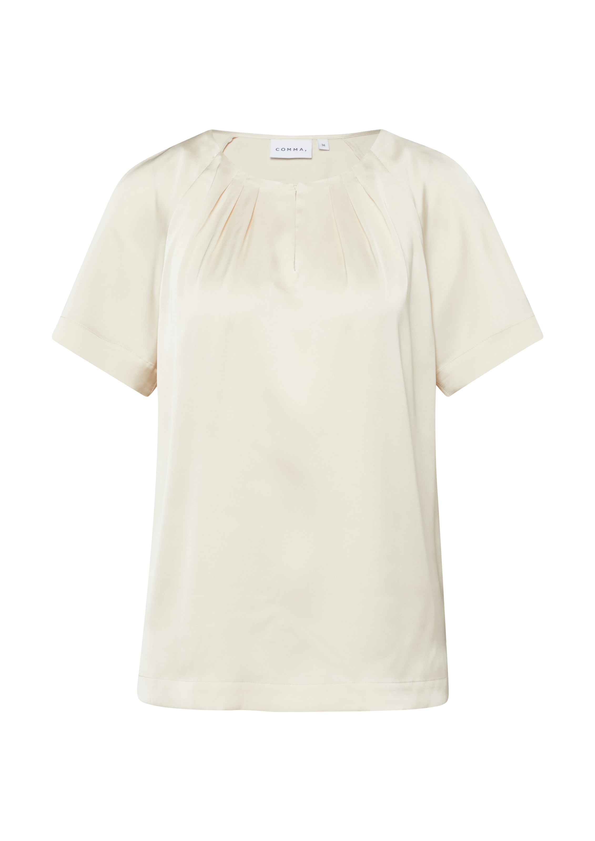 Comma Shirtbluse Sommer-Bluse mit gerafftem Kragen und Cut-out