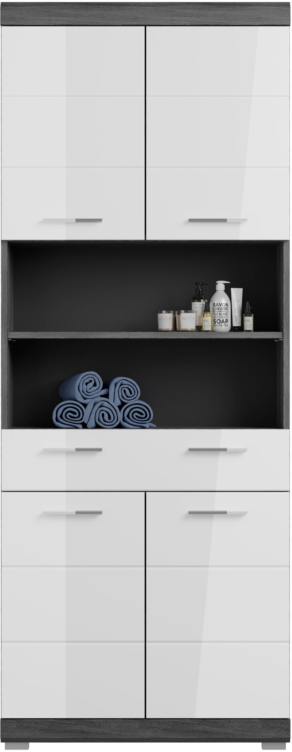 INOSIGN Badmöbel-Set »Siena, 4 teilig, bestehend aus:«, (Set, 4 St.), Hochschrank schmal, WBU, Spiegelschrank, Hochschrank breit