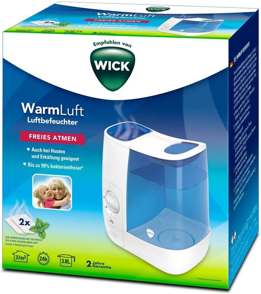 WICK Luftbefeuchter »WH845 Warmluft-Befeuchter«, 3,8 l Wassertank, bis zu 99 % bakterienfreie Feuchtigkeit