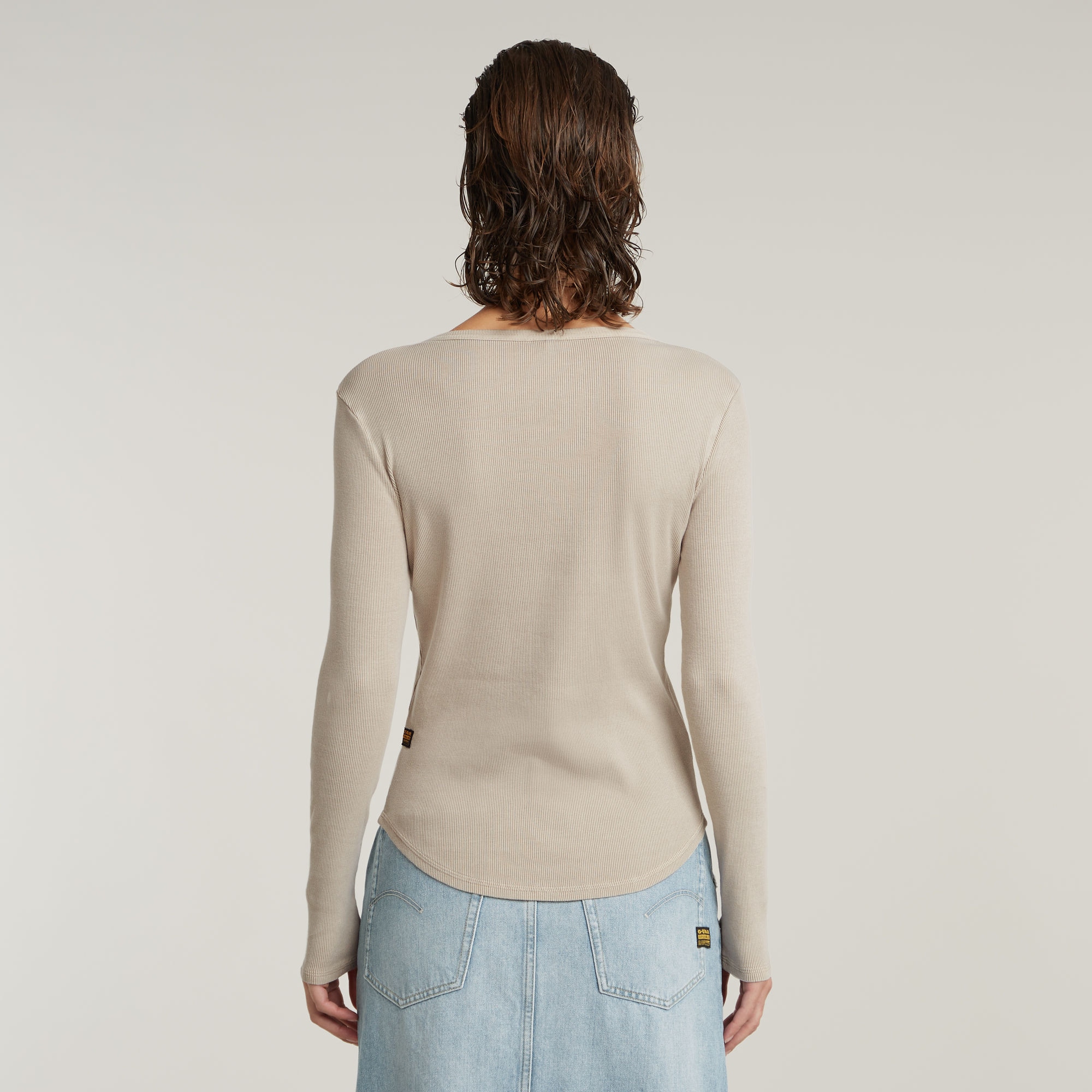 G-STAR Langarmshirt »Deep v slim«, mit Knopfverschluss