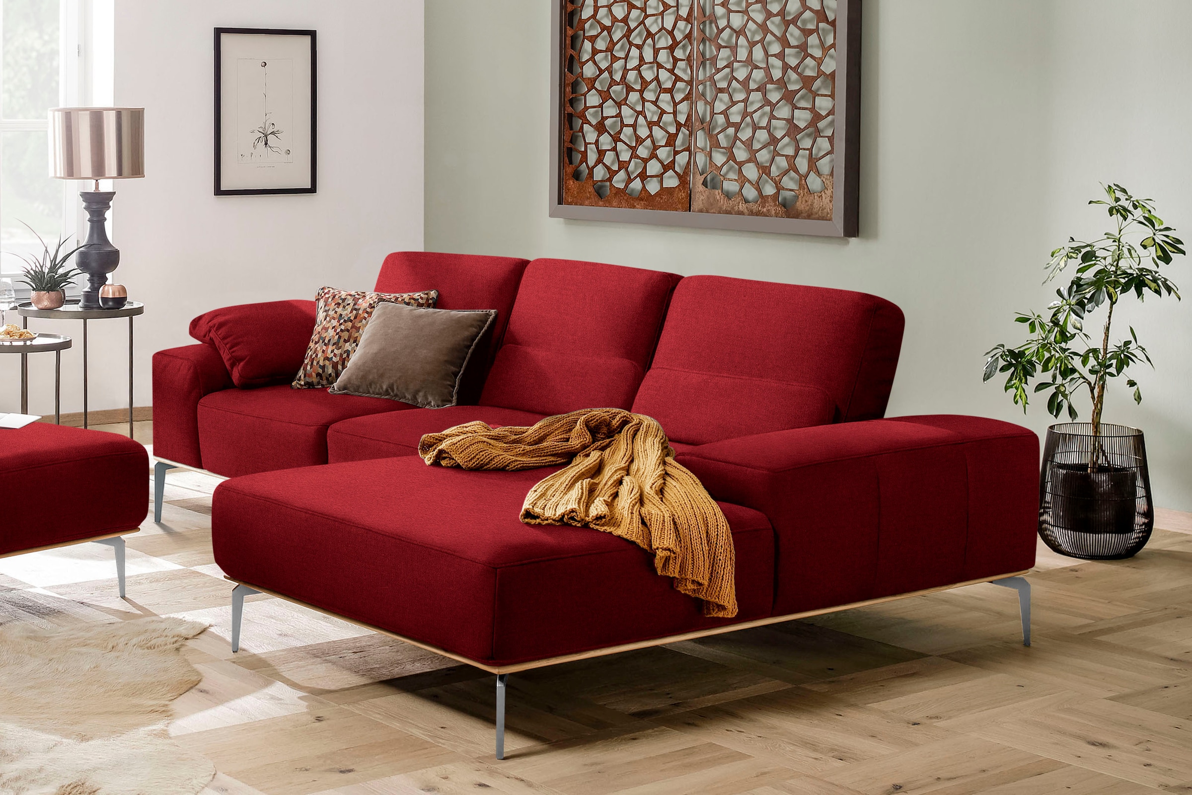 W.SCHILLIG Ecksofa "run, Designsofa mit tollem Sitzkomfort, L-Form", mit el günstig online kaufen