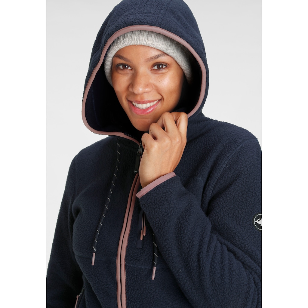 Polarino Fleecejacke, mit Kapuze, aus Sherpa Fleece