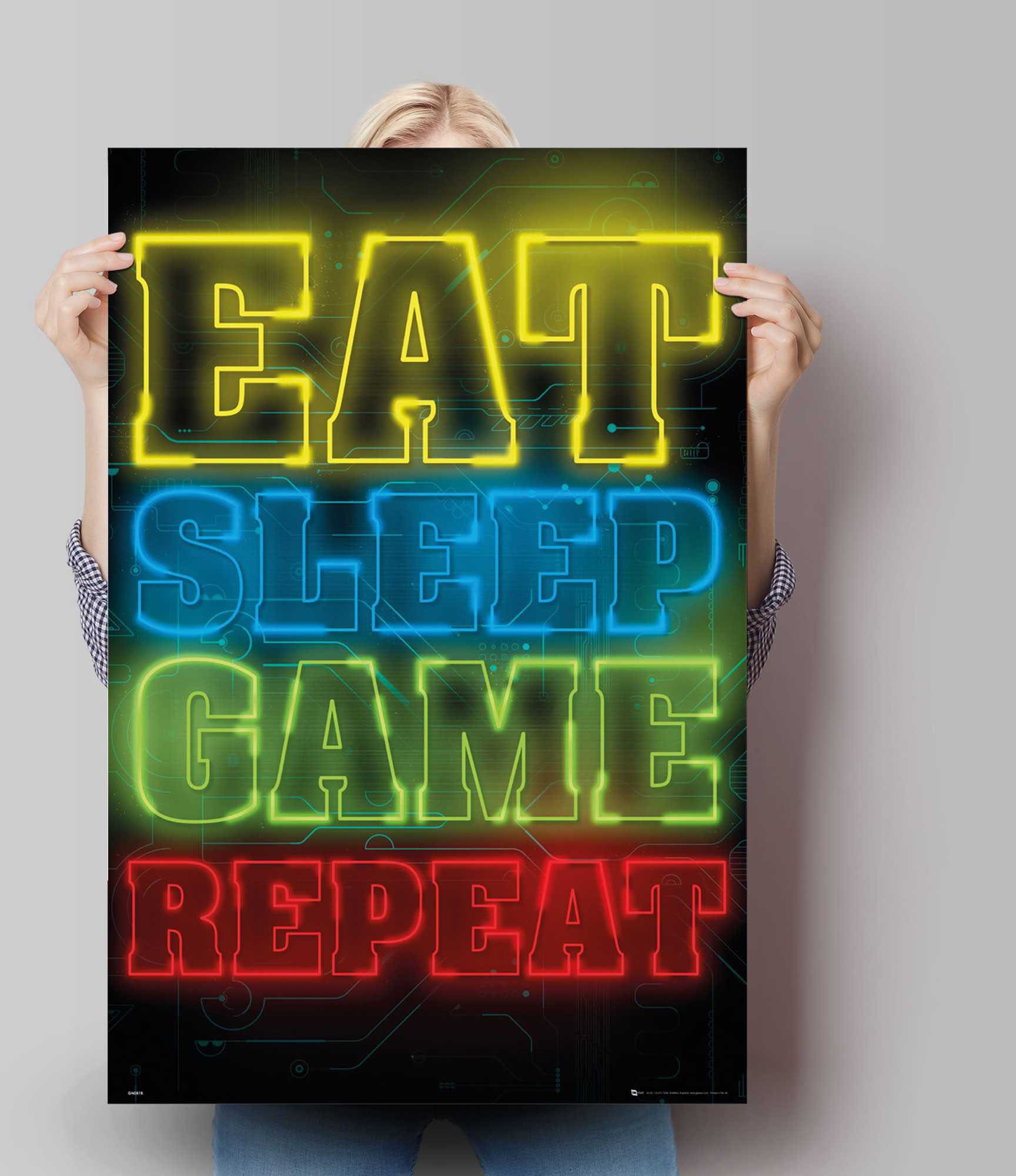 bestellen (1 Eat »Poster Poster auf Reinders! Zocken Raten sleep repeat«, Spiele, St.) game