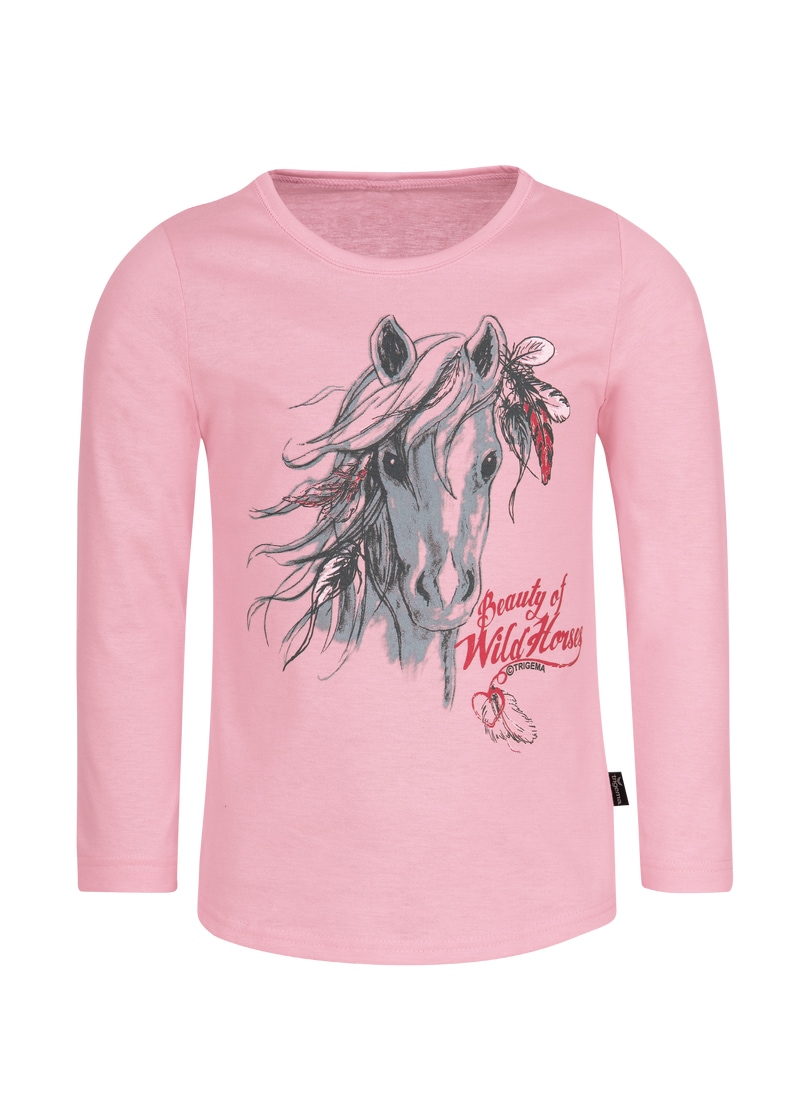 Trigema T-Shirt »TRIGEMA Langarmshirt mit niedlichem Pferde-Motiv«, (1 tlg.)