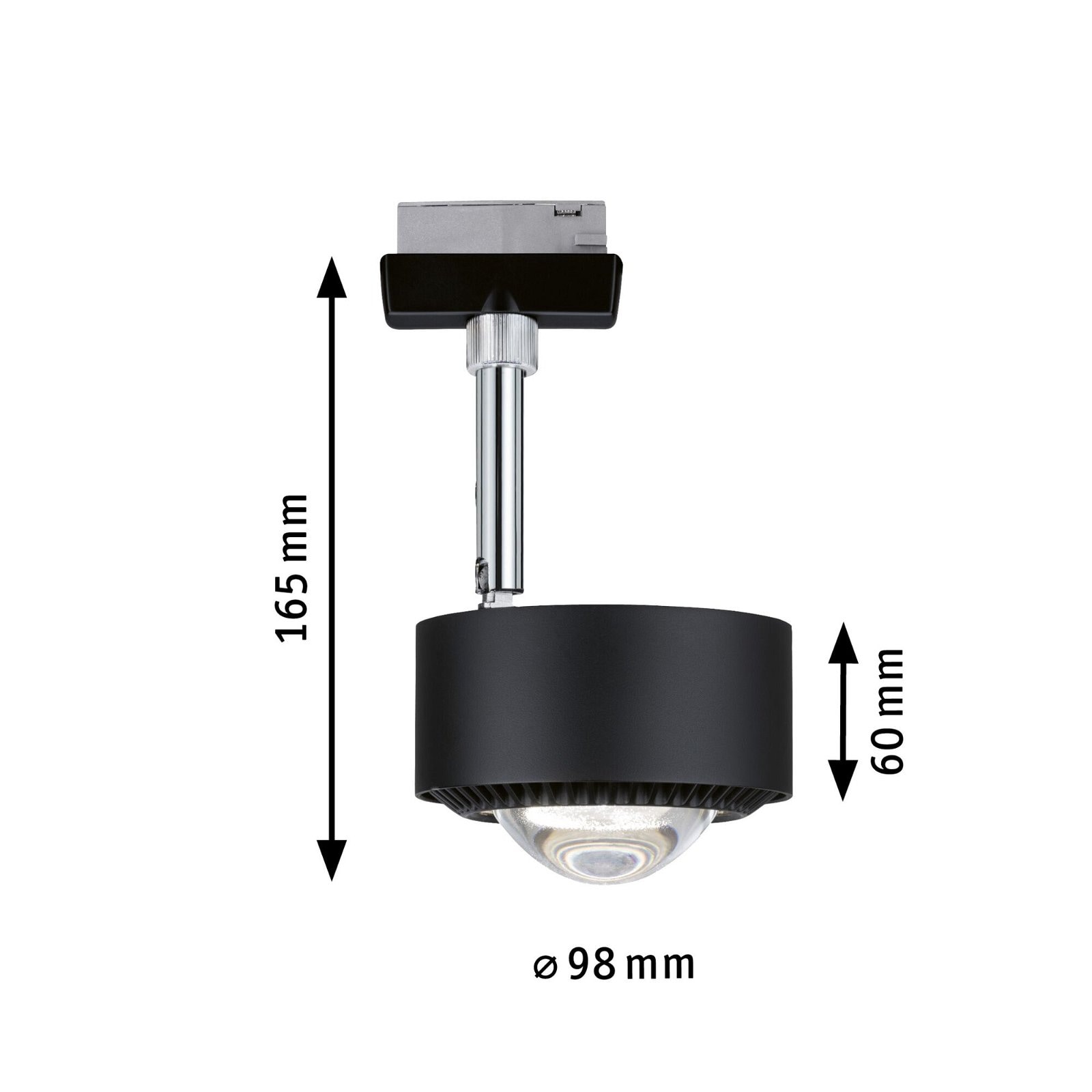 Paulmann Schienensystem-Leuchten »URail Schienenspot Aldan 498lm 8W 2700K 230V Schwarz matt, Chrom«, Einzelspot, dimmbar