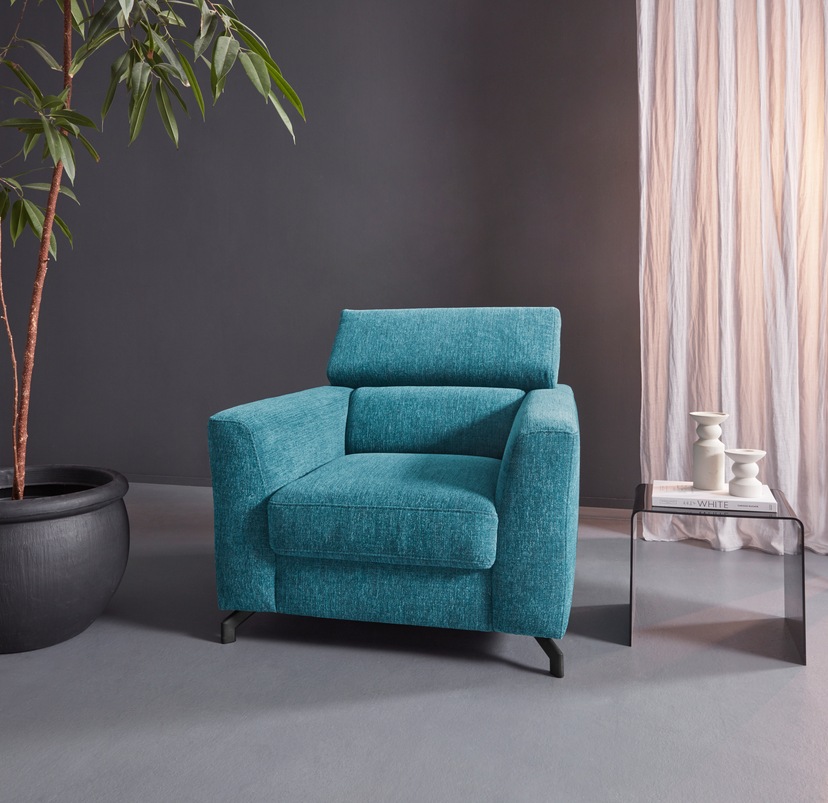 ATLANTIC home collection Sessel hoher Chenille-Bezug, auf Raum im mit stellbar, »Kimmy«, Rechnung Sitzkomfort bestellen frei