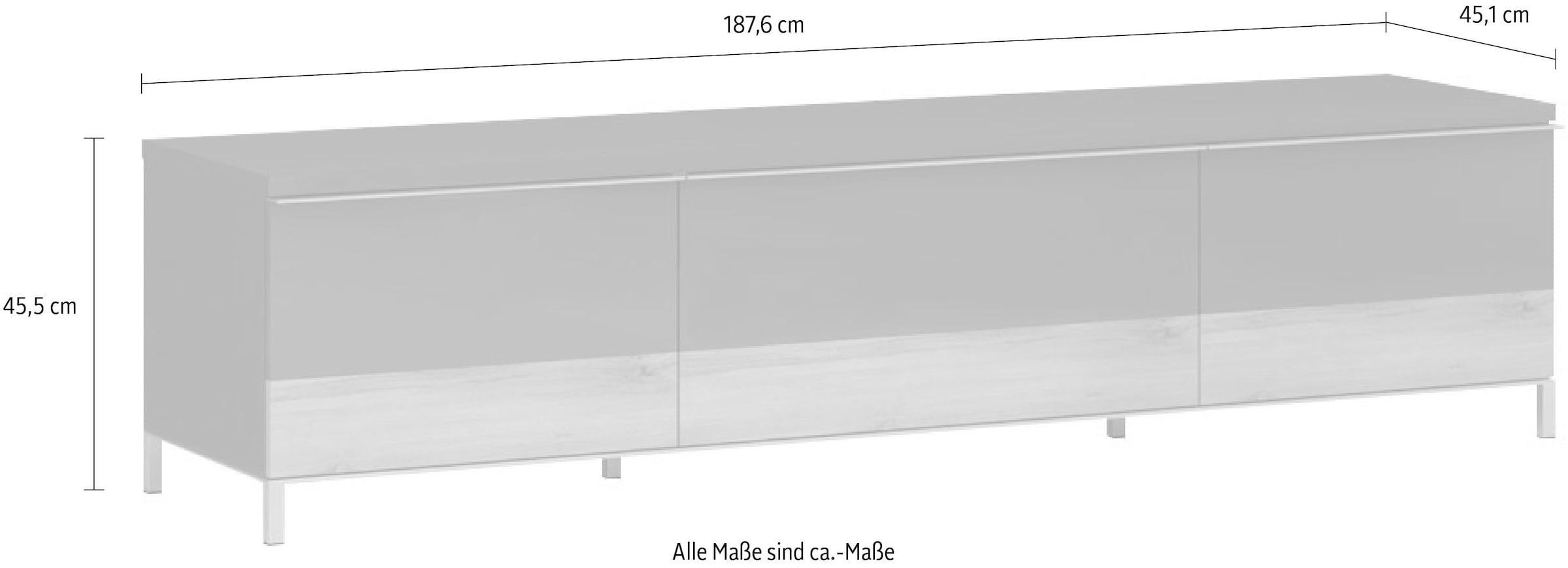 Places of Style Lowboard »Onyx«, Kommode mit Soft-Close-Funktion, in zwei Breiten, Fernsehtisch
