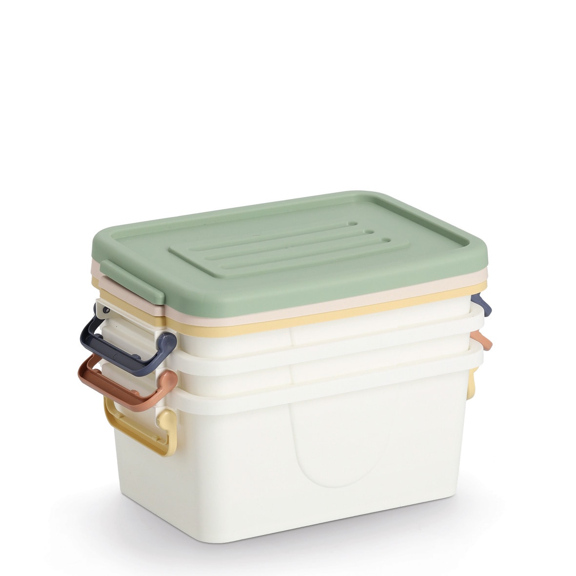 Zeller Present Aufbewahrungsbox »Aufbewahrungsboxen-Set, 3 tlg.« Kunststoff, weiß/mint/gelb/beige, ca. 30x21x13 cm