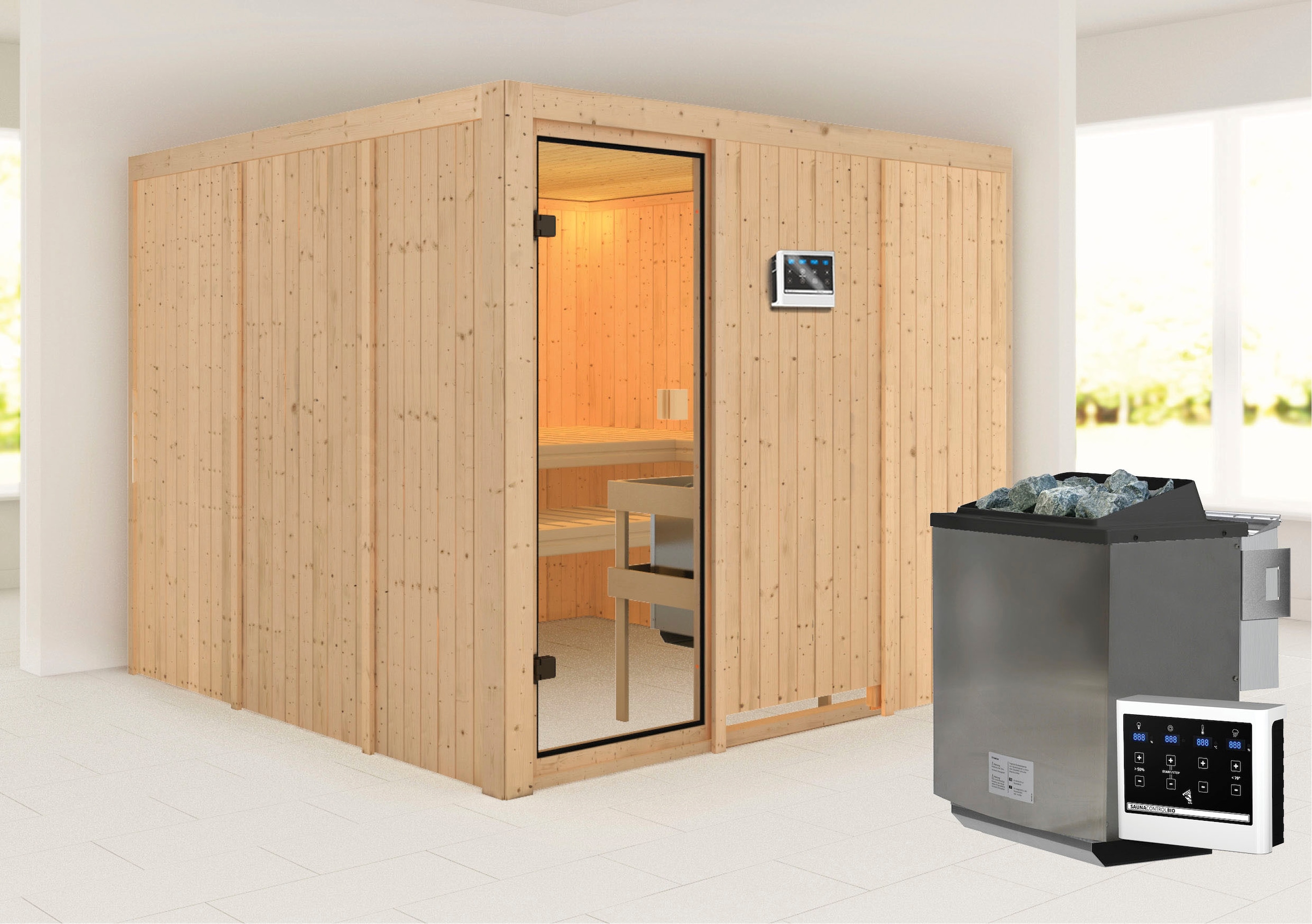 Karibu Sauna »Arvika« mit integrierter Mineralwolldämmung günstig online kaufen