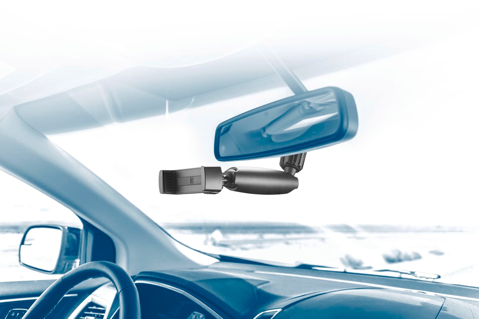 Cellularline Handy-Halterung »Spin Mirror Car Holder«, zur Befestigung am Innenspiegel/Rückspiegel, 360 Grad drehbar