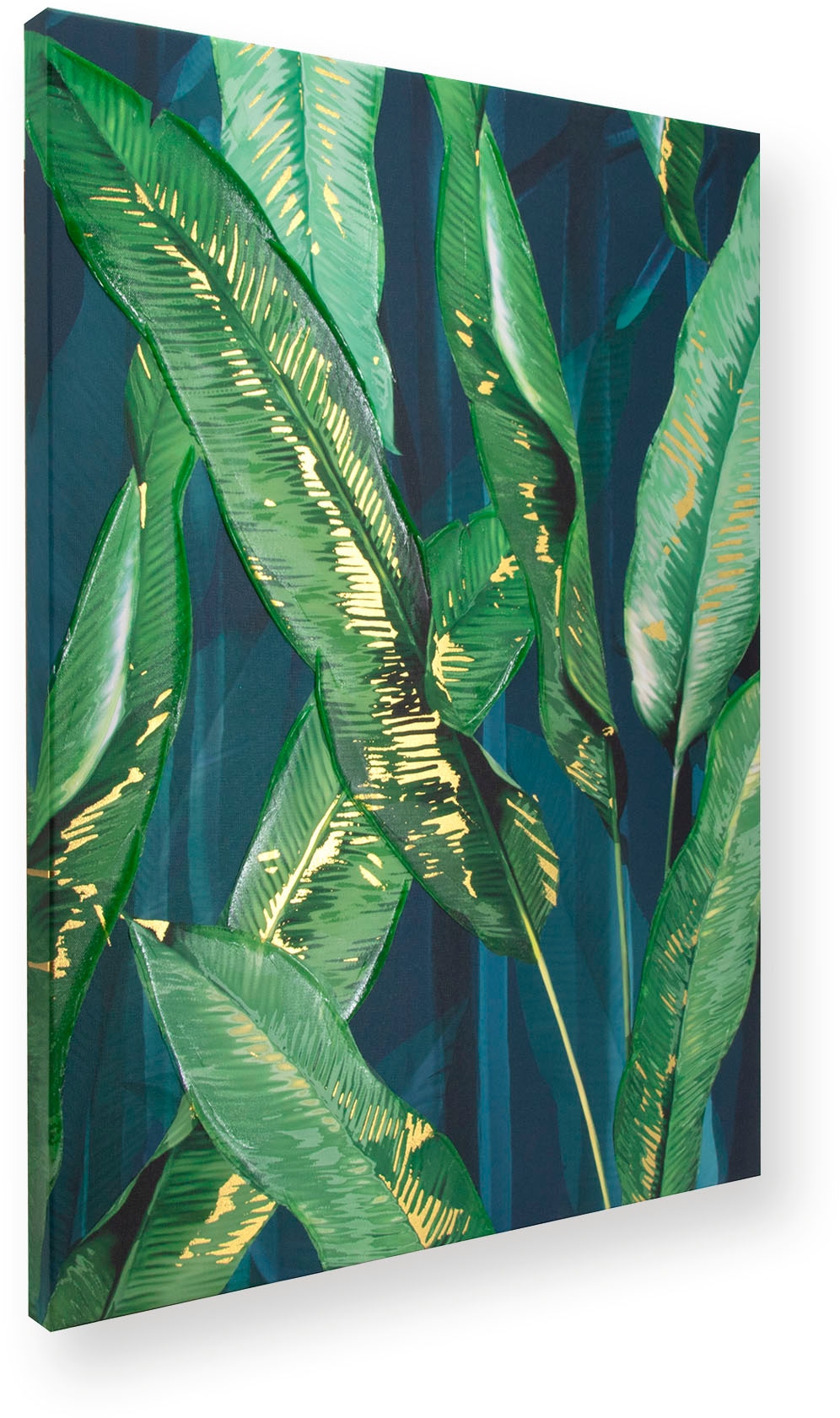 Art for the home Leinwandbild »Blatter« 1 Stk. tlg. Handgemalt Wandbild Gold Metallic 50x70cm
