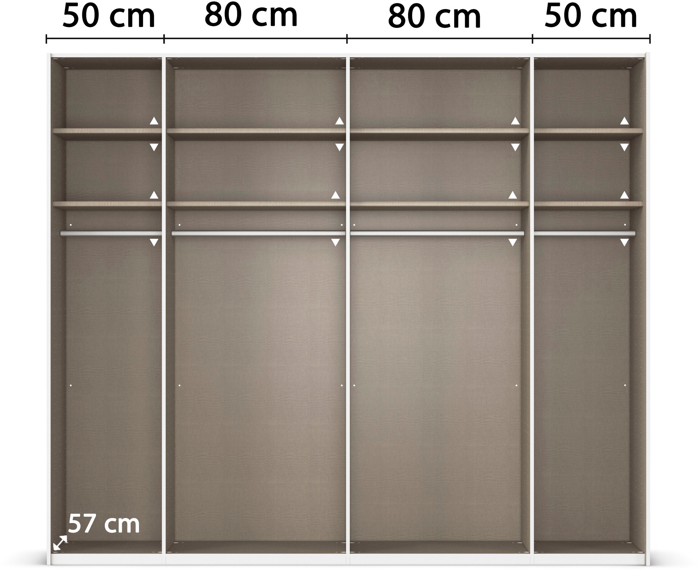 rauch Schwebetürenschrank »Kleiderschrank Schrank Garderobe Wäscheschrank TEGIO«, mit hochwertigen Holzdekoraufleistung und Glasfront MADE IN GERMANY