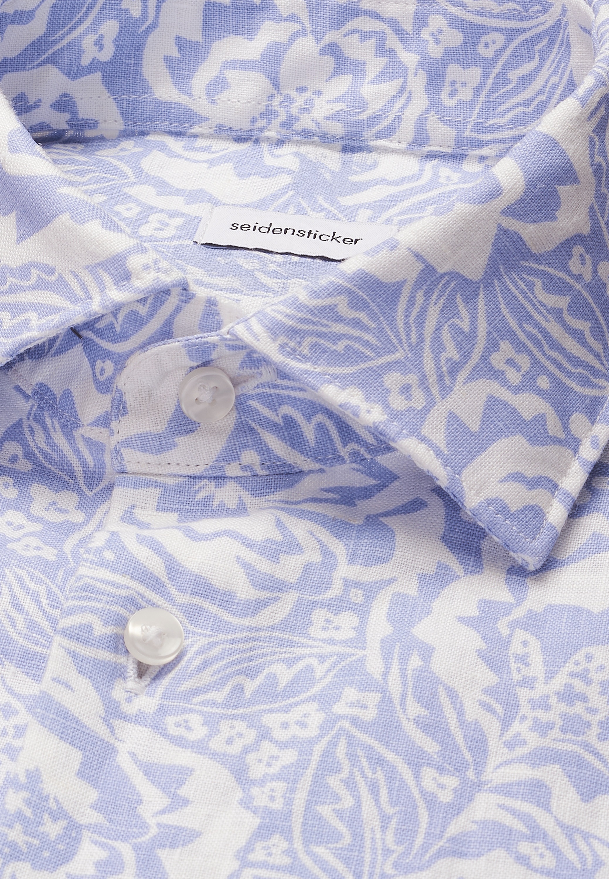 seidensticker Leinenhemd »Schwarze Rose« Shaped 1/1 Kentkragen Druck