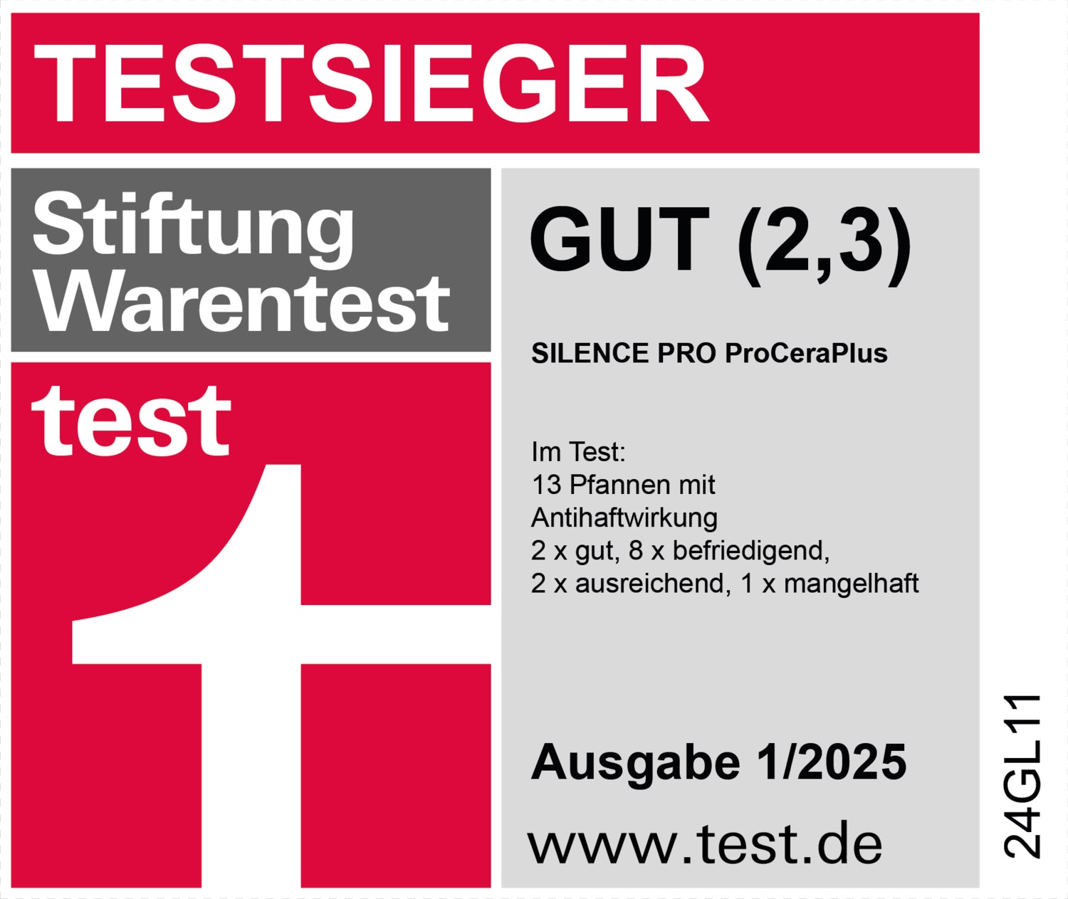 RÖSLE Bratpfanne »SILENCE PRO CeraPlus«, Edelstahl 18/10, (1 tlg.), natürliche Quarzversiegelung ohne PTFE/PFAS, Induktion