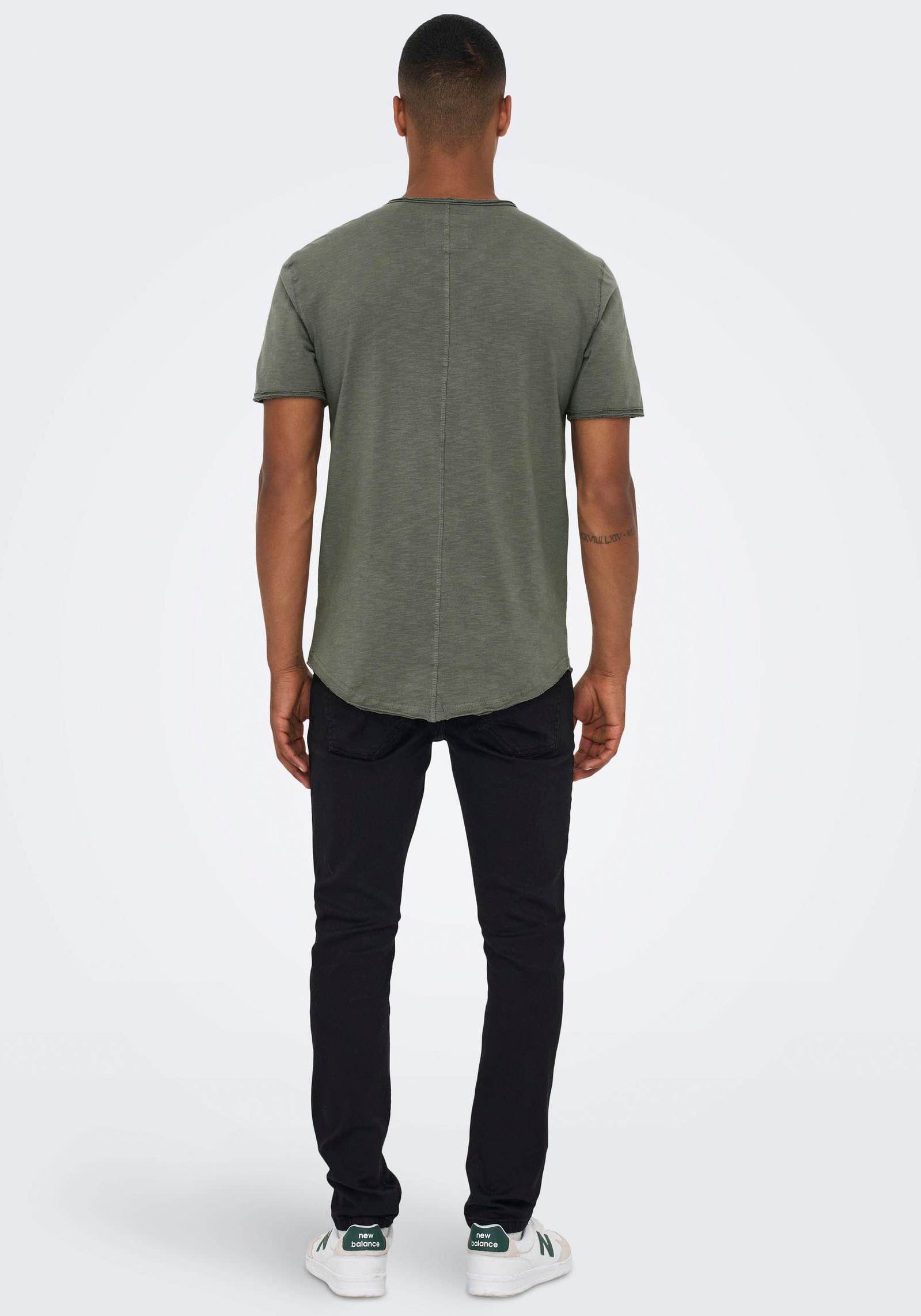 ONLY & SONS Rundhalsshirt »ONSBENNE LONGY SS TEE NF 7822 NOOS«