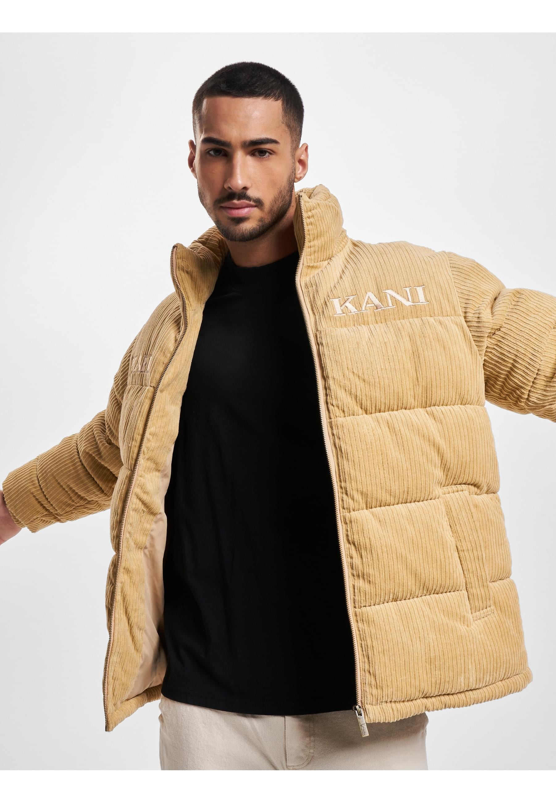 Karl Kani Winterjacke »Karl Kani Unisex KM233-038-2 KK Retro Corduroy Puffer Jacket« 1 Stk. tlg. ohne Kapuze