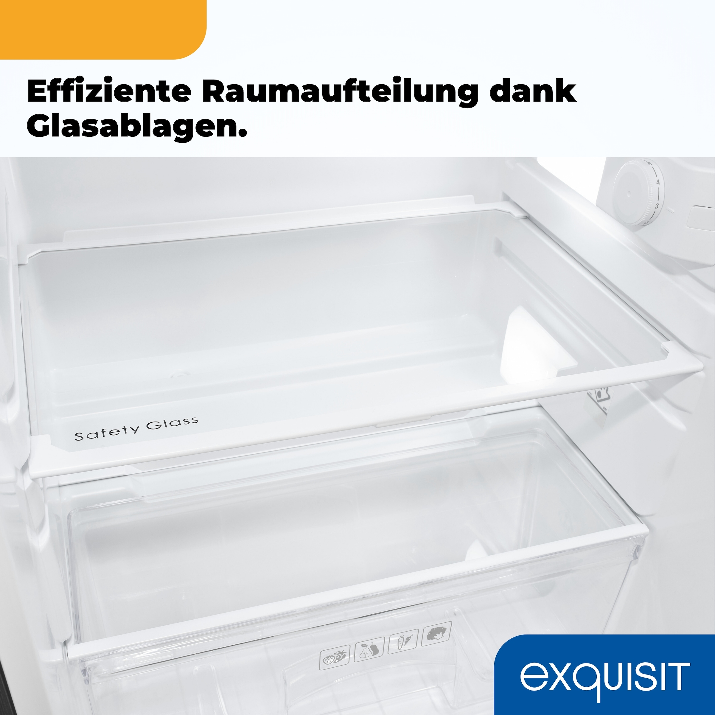 exquisit Kühlschrank KS16-4-HE-040E inoxlook-az »KS16-4-HE-040E inoxlook-az« 85 cm hoch 56 cm breit