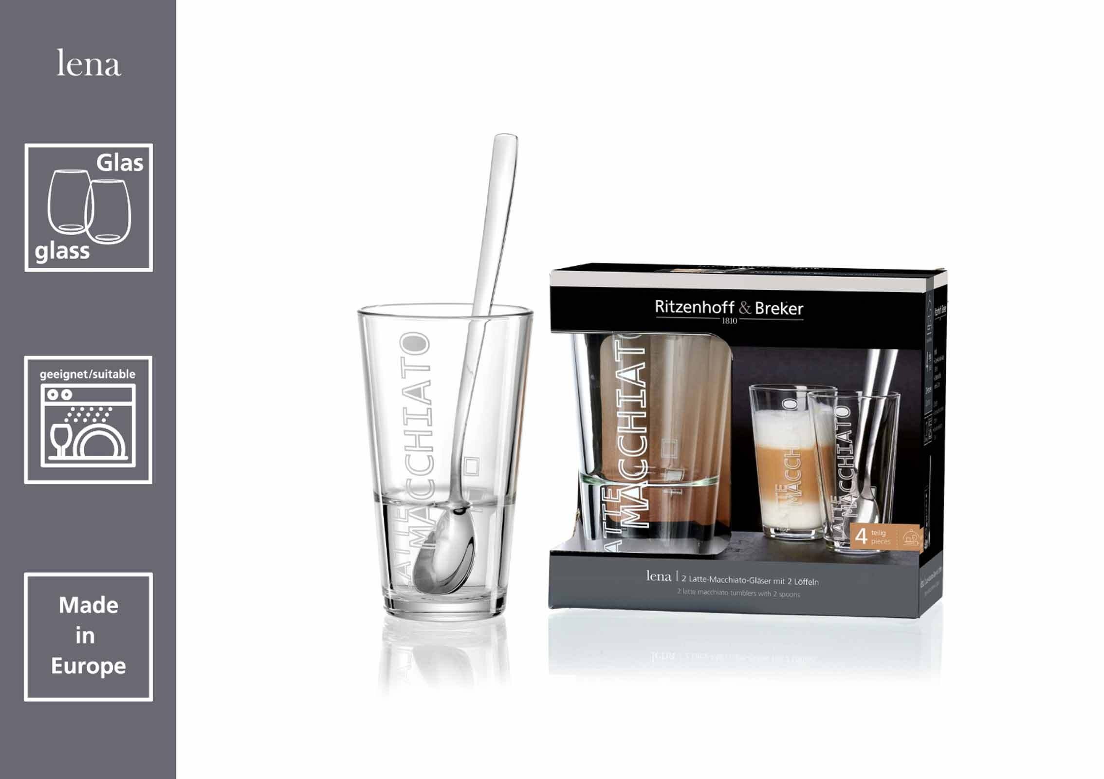 Ritzenhoff & Breker Latte-Macchiato-Glas »Latte Macchiato Gläser + Löffel L günstig online kaufen