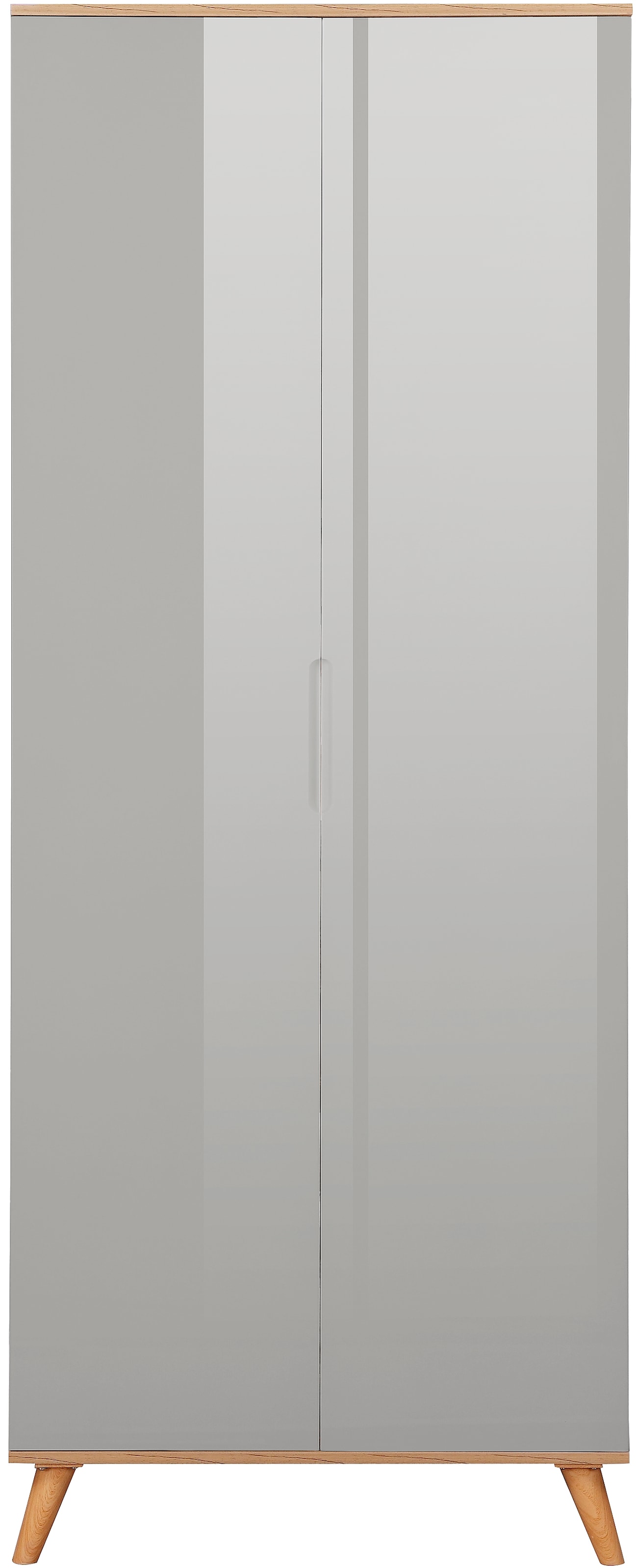 andas Kleiderschrank »Lund Schlafzimmerschrank Bestseller im skandinavischem Design«, Garderobenschrank mit Premium Innenausstattung, Breite 80 cm hochglanz