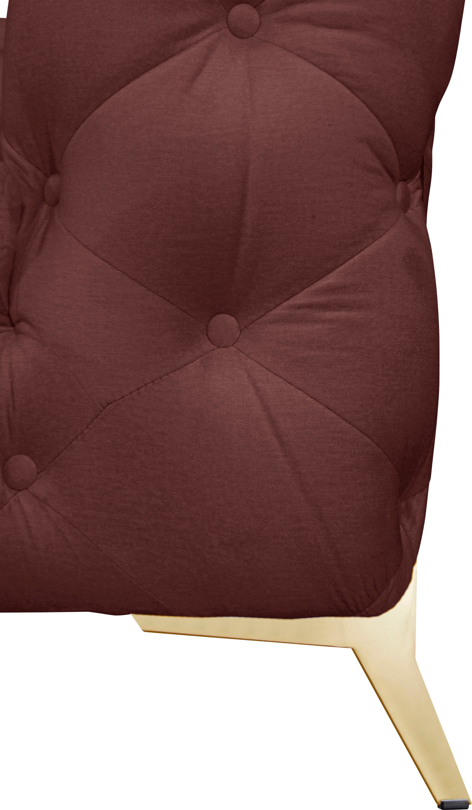 Leonique Chesterfield-Sofa »Amaury L-Form«, großes Ecksofa, Chesterfield-Optik, Breite 323 cm, Fußfarbe wählbar