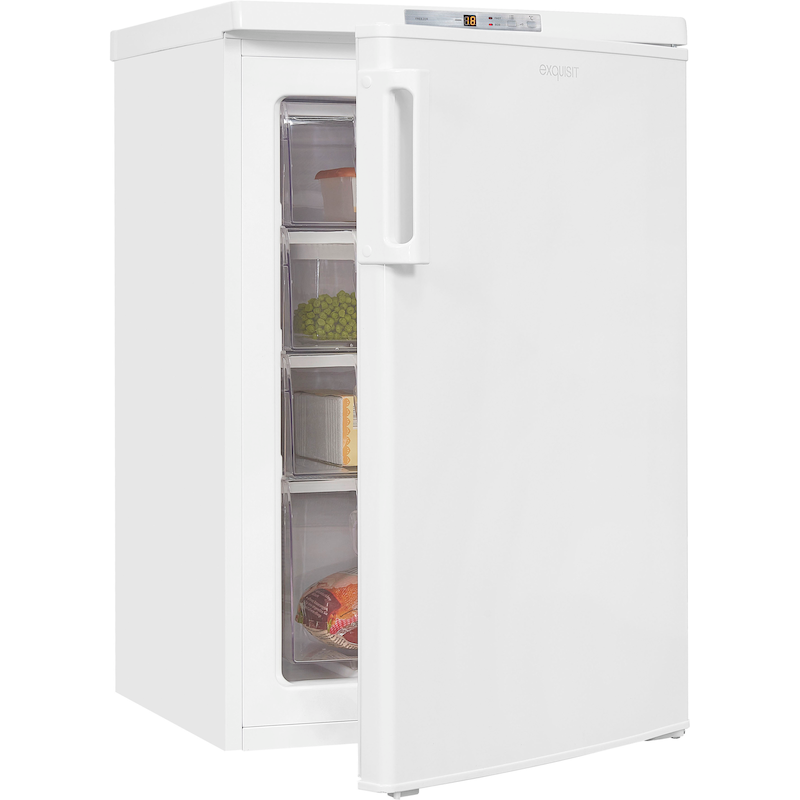 EXQUISIT Gefrierschrank »GS80-HE-040D« 85, 5 cm hoch 55 cm breit 91 Liter Nutzinhalt, Schnellgefrieren, 4 Sterne Gefrieren weiß Flexibler...
