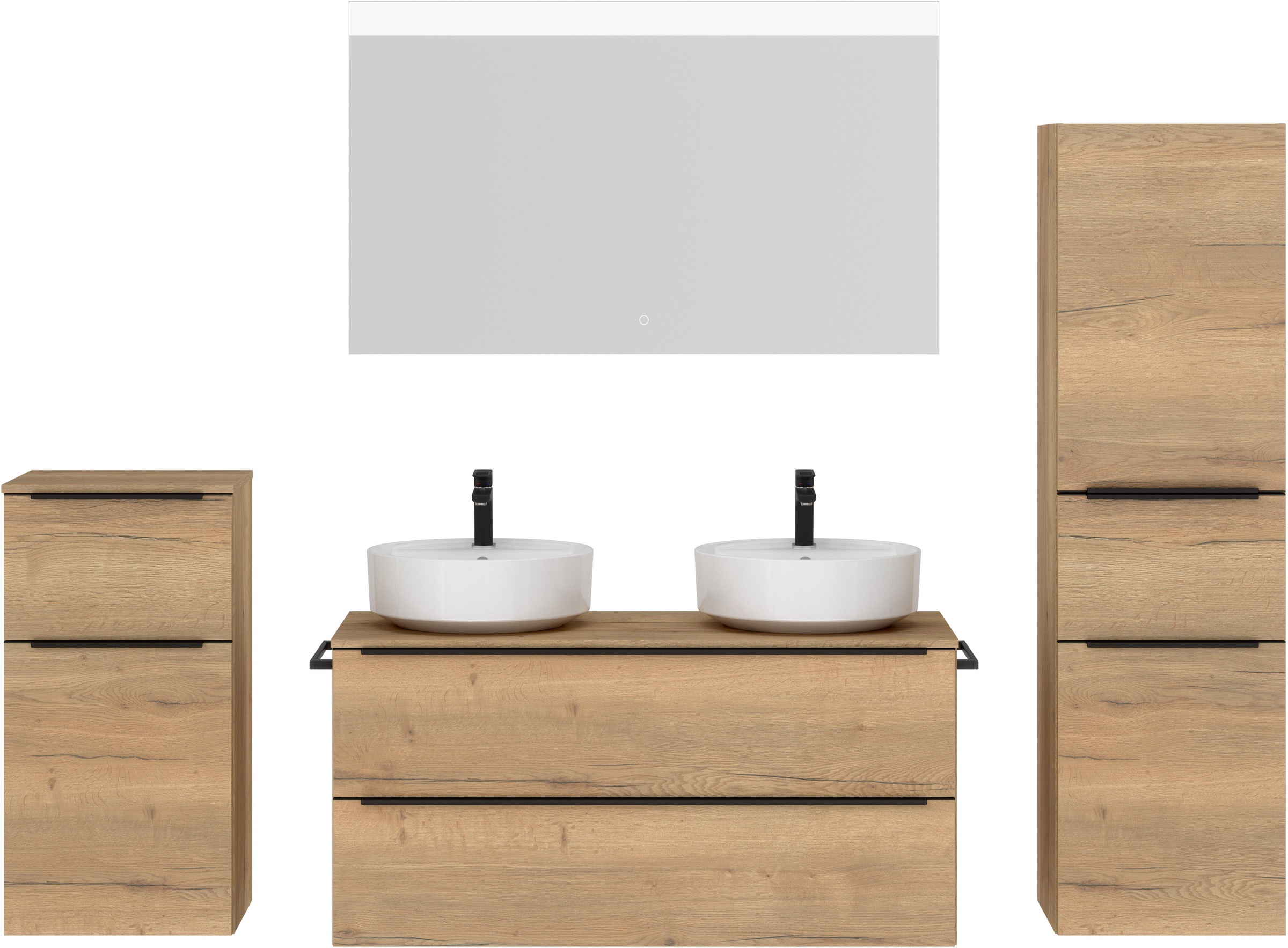 nobilia® Badmöbel-Set »Alvene«, (4 St., vormontiert, mit Soft-Close), inkl. günstig online kaufen