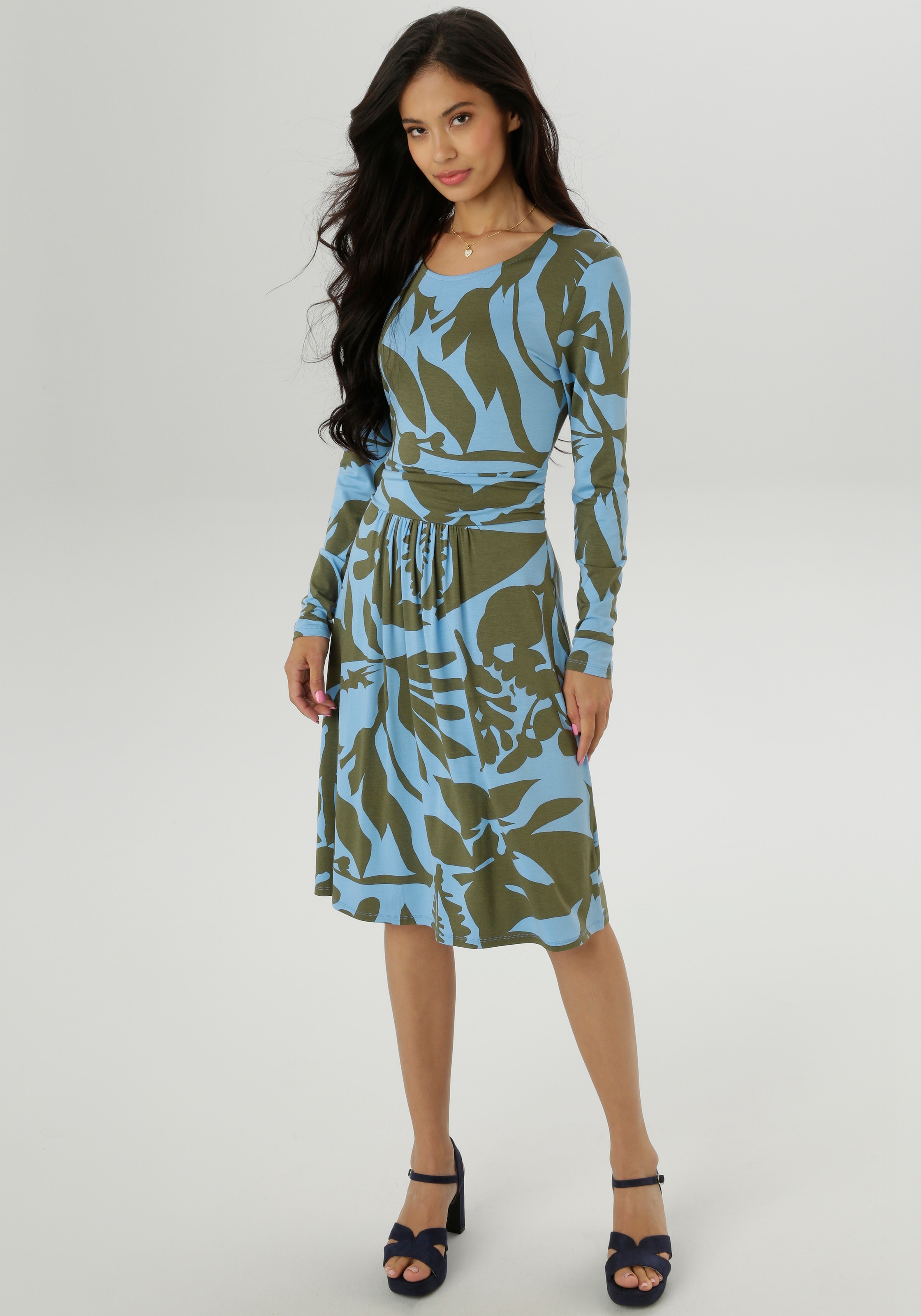 Aniston SELECTED Jerseykleid mit gerafften Taillenbund