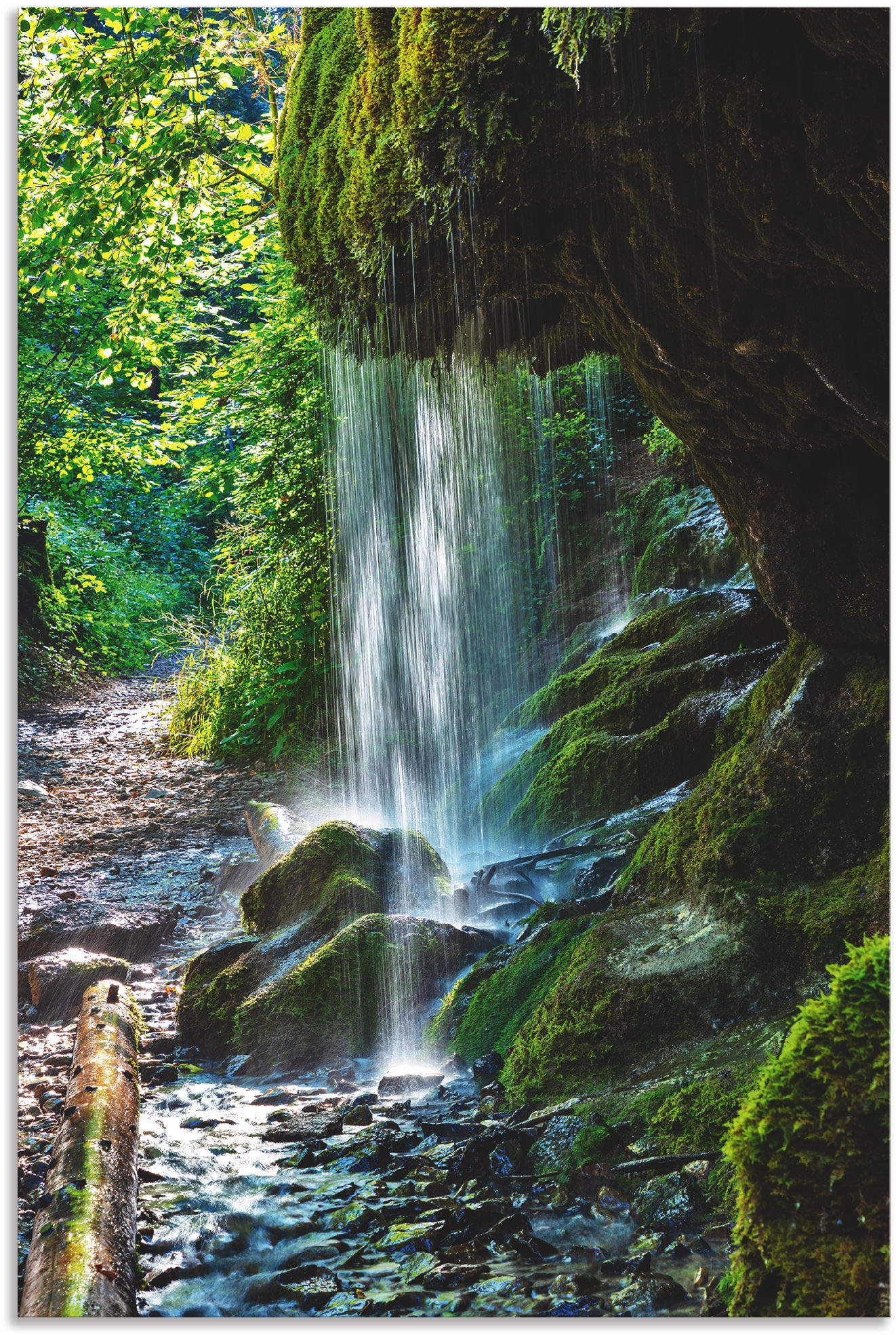 Artland Wandbild »Moosbedeckter Wasserfall«, Wasserfallbilder, (1 St.), als günstig online kaufen