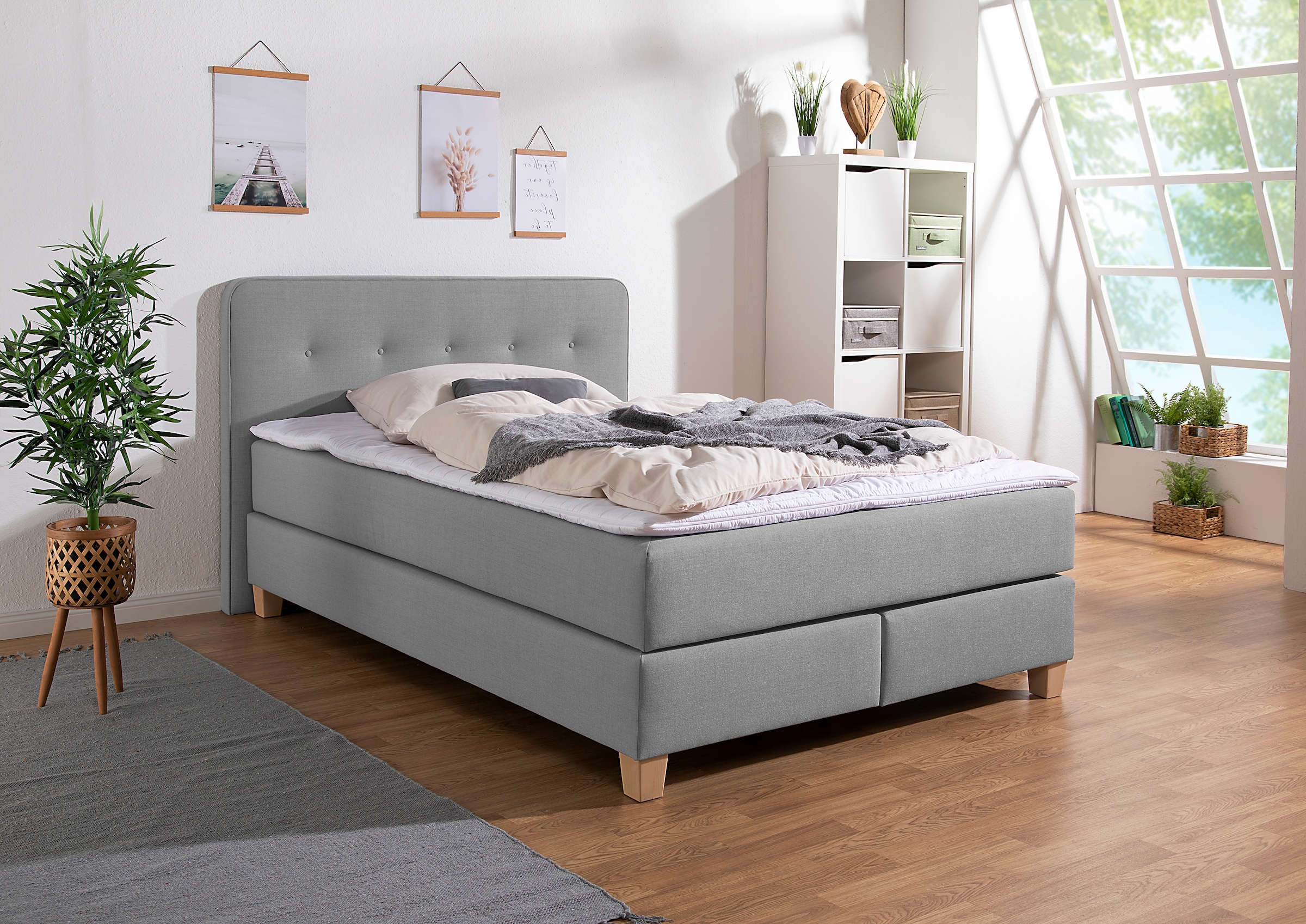 Bild von Home affaire Boxspringbett »Fargo«, in Überlänge 220 cm, mit Topper, 3 Ausführungen, 4, Breiten