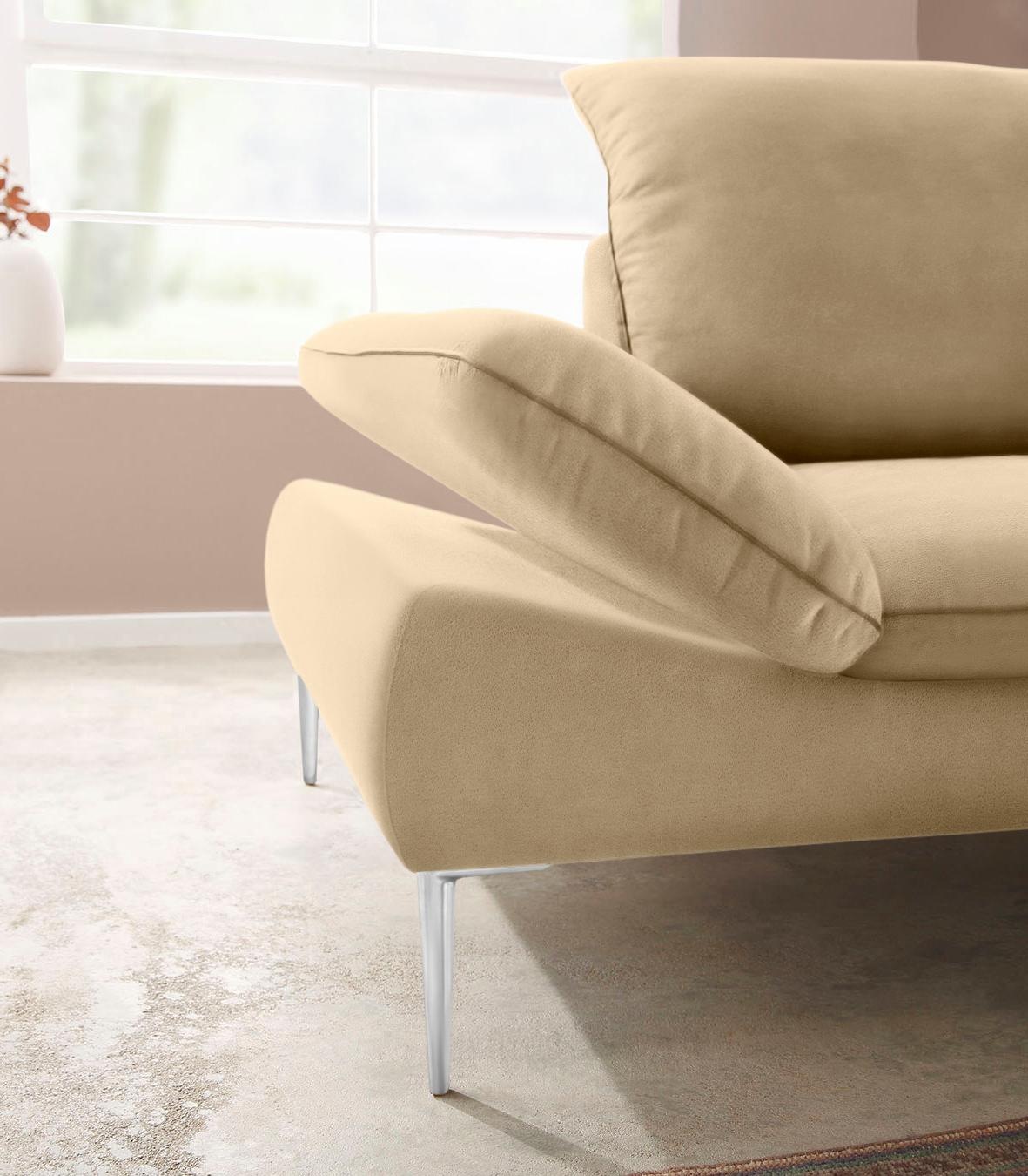 W.SCHILLIG Ecksofa »enjoy&MORE, Designsofa, elegant und bequem, L-Form«, mit Sitztiefenverstellung, Füße Chrom glänzend, Breite 294 cm