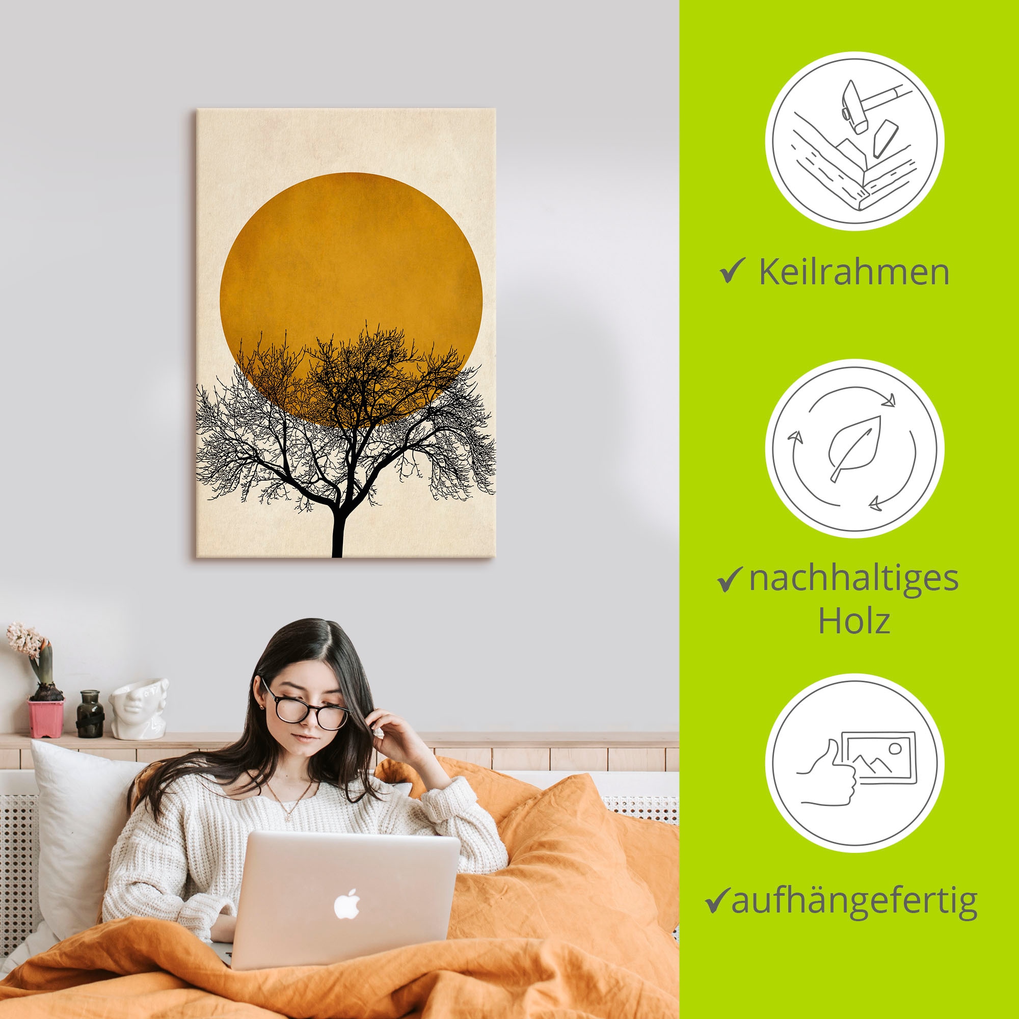 Artland Wandbild »Wintermorgen«, Baumbilder, (1 St.), als Leinwandbild, Poster, Wandaufkleber in verschied. Größen