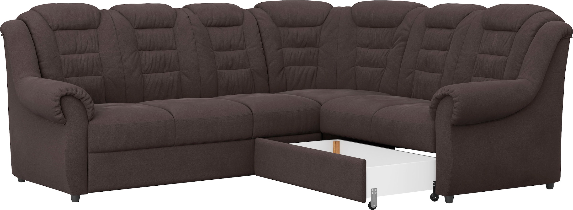 Home affaire Ecksofa »Boston L-Form«, mit hoher Rückenlehne, optional mit Bettfunktion und Stauraum