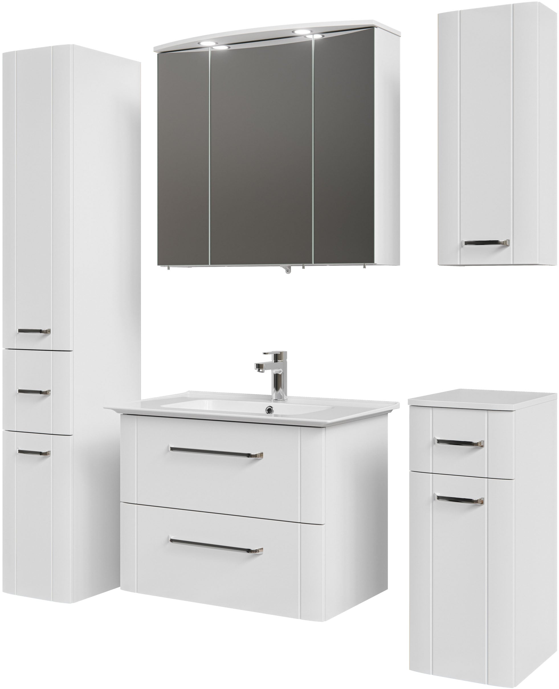 Saphir Badmöbel-Set »Serie 3006 5-teilig Keramik-Waschtisch mit Spiegelschr günstig online kaufen