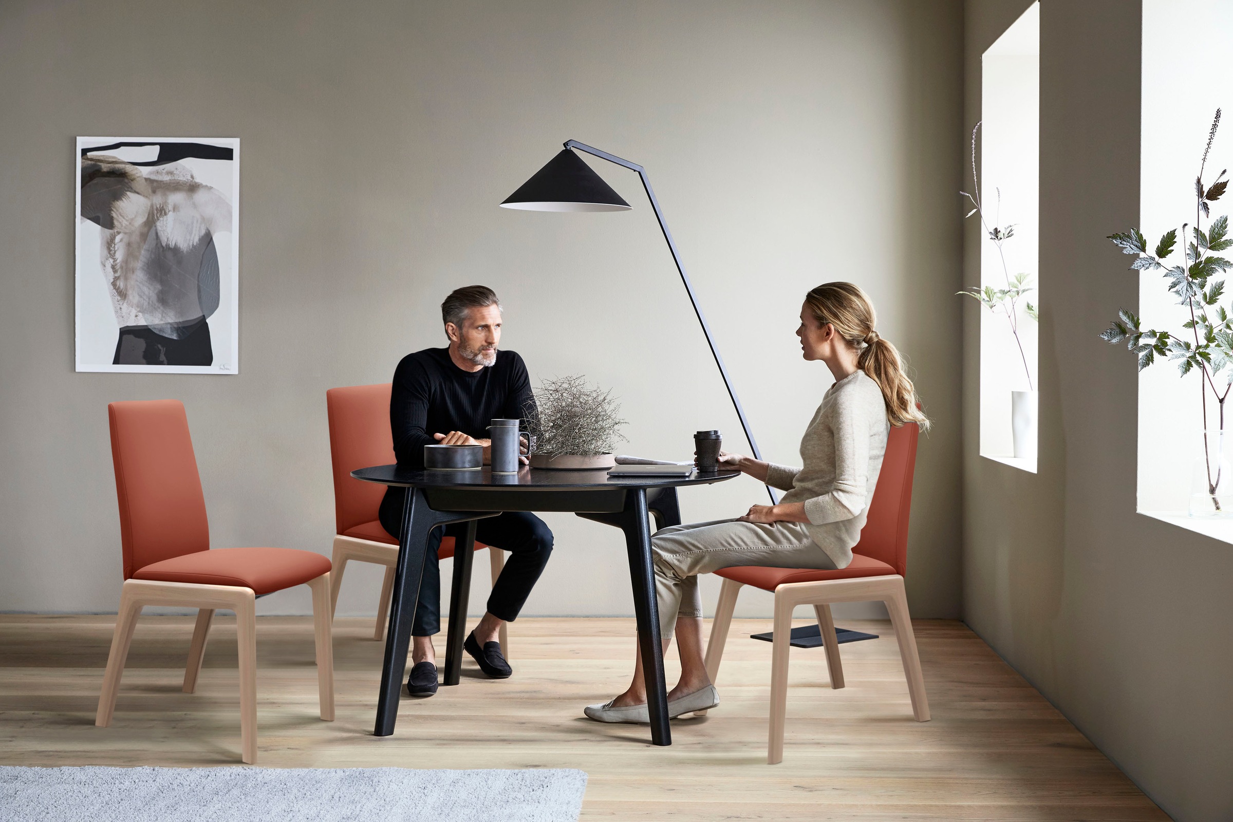 Stressless® Polsterstuhl »Laurel«, Leder PALOMA, Low Back, Größe L, mit abgerundeten Beinen in Schwarz