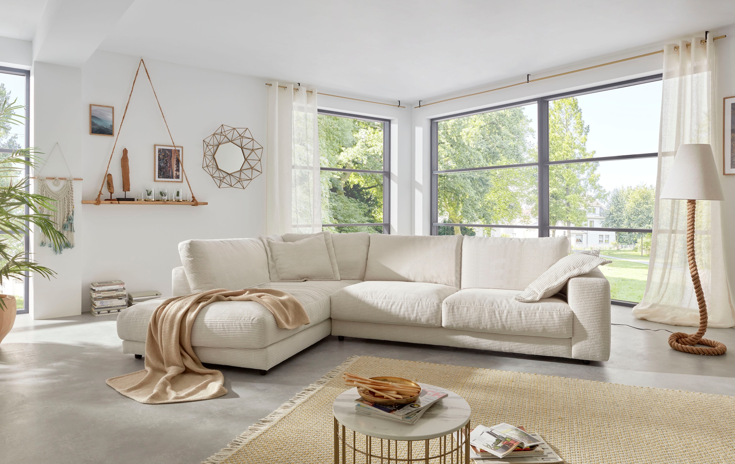 Home affaire Ecksofa »Enisa XXL B/T/H: 325/224/85 cm L-Form« Kuschelig, gem günstig online kaufen