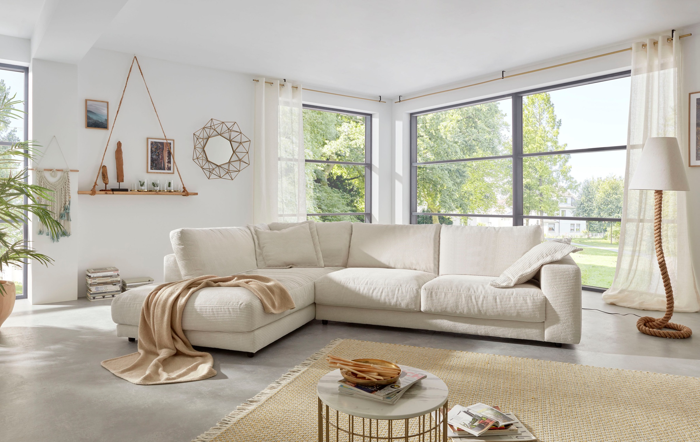 Places of Style Ecksofa »Enisa XXL B/T/H: 325/224/85 cm L-Form«, Kuschelig, günstig online kaufen