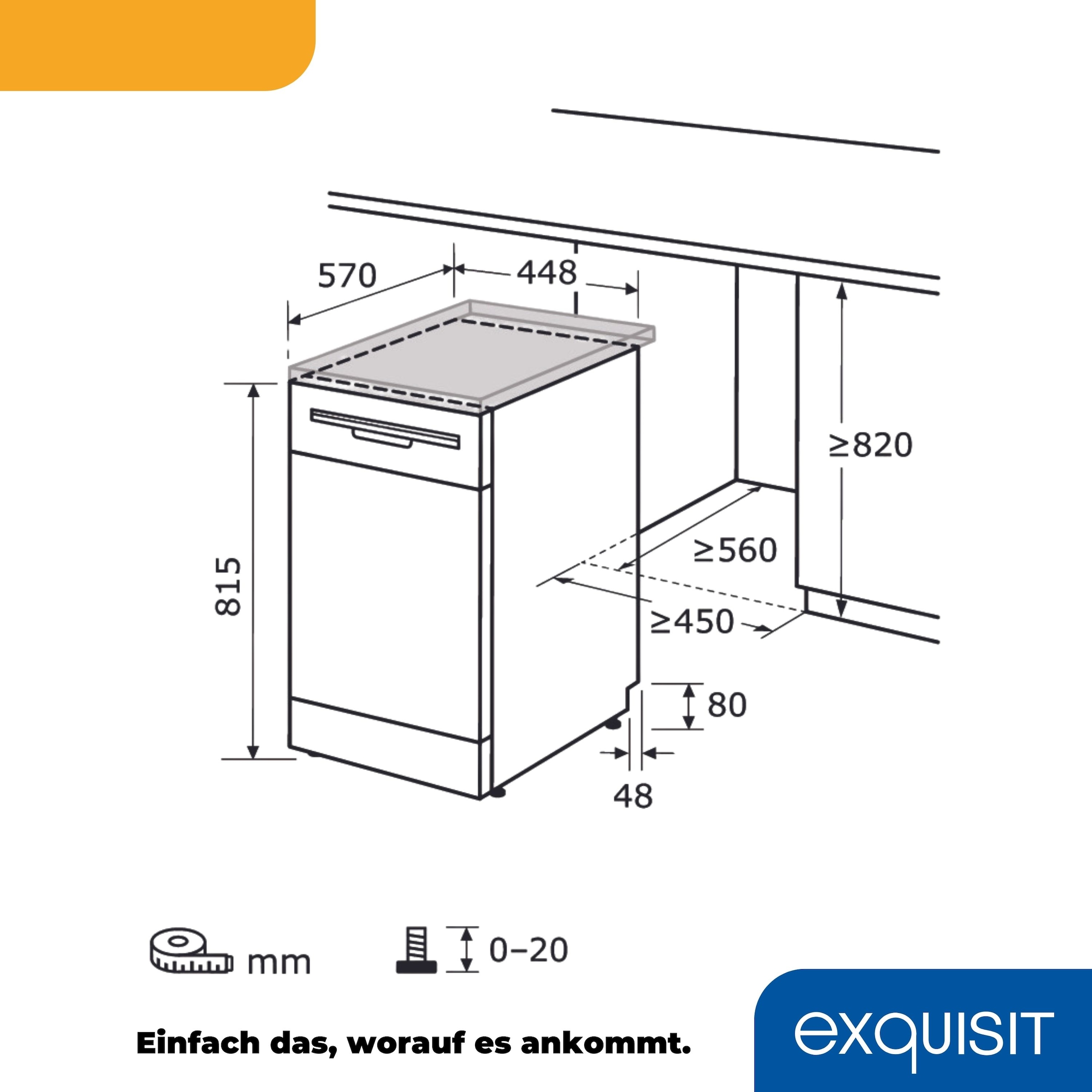 exquisit Unterbaugeschirrspüler »GSP9410-030D weiss«, 10 Maßgedecke