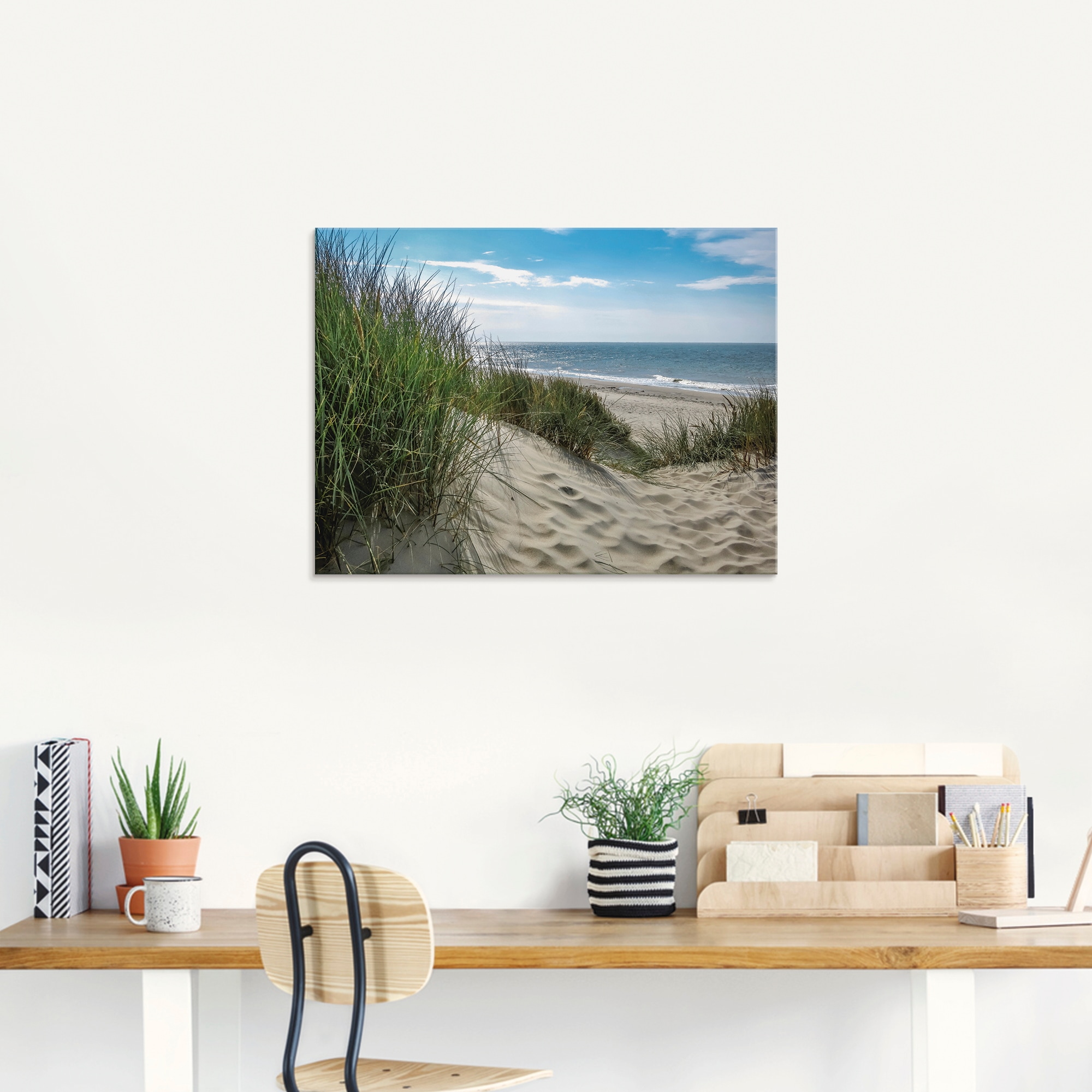 Artland Glasbild »Dünenlandschaft im Sommer an der Nordsee«, Strand, (1 St.), in verschiedenen Größen