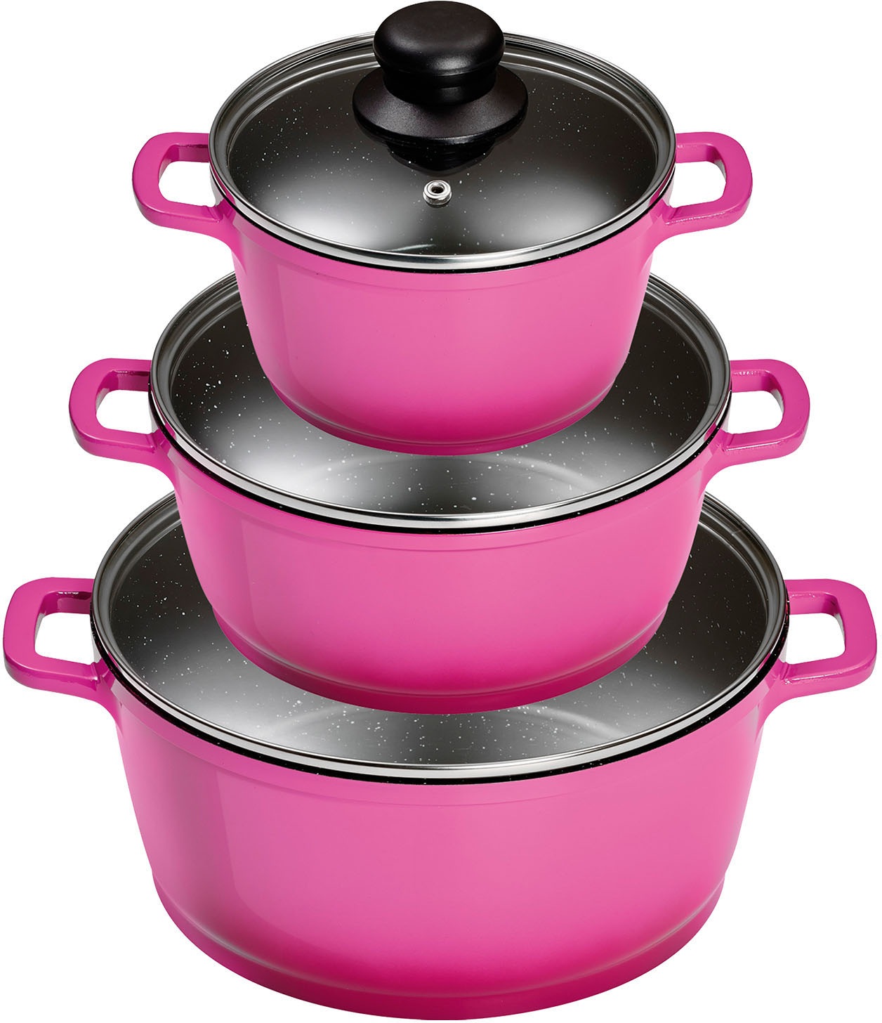 KING Topf-Set »Berry« Set, 3 Töpfe, 3 Deckel, 1Servierpfanne m. Deckel, Mes günstig online kaufen