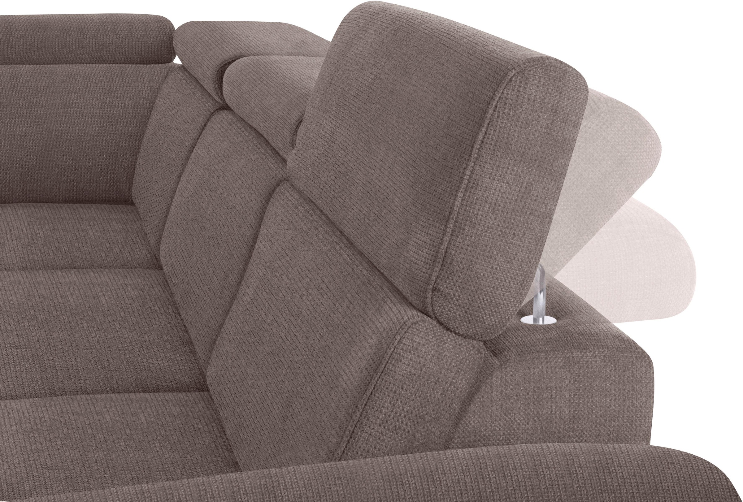 sit&more Ecksofa, inklusive Kopfteilverstellung, wahlweise mit Bettfunktion und Bettkasten