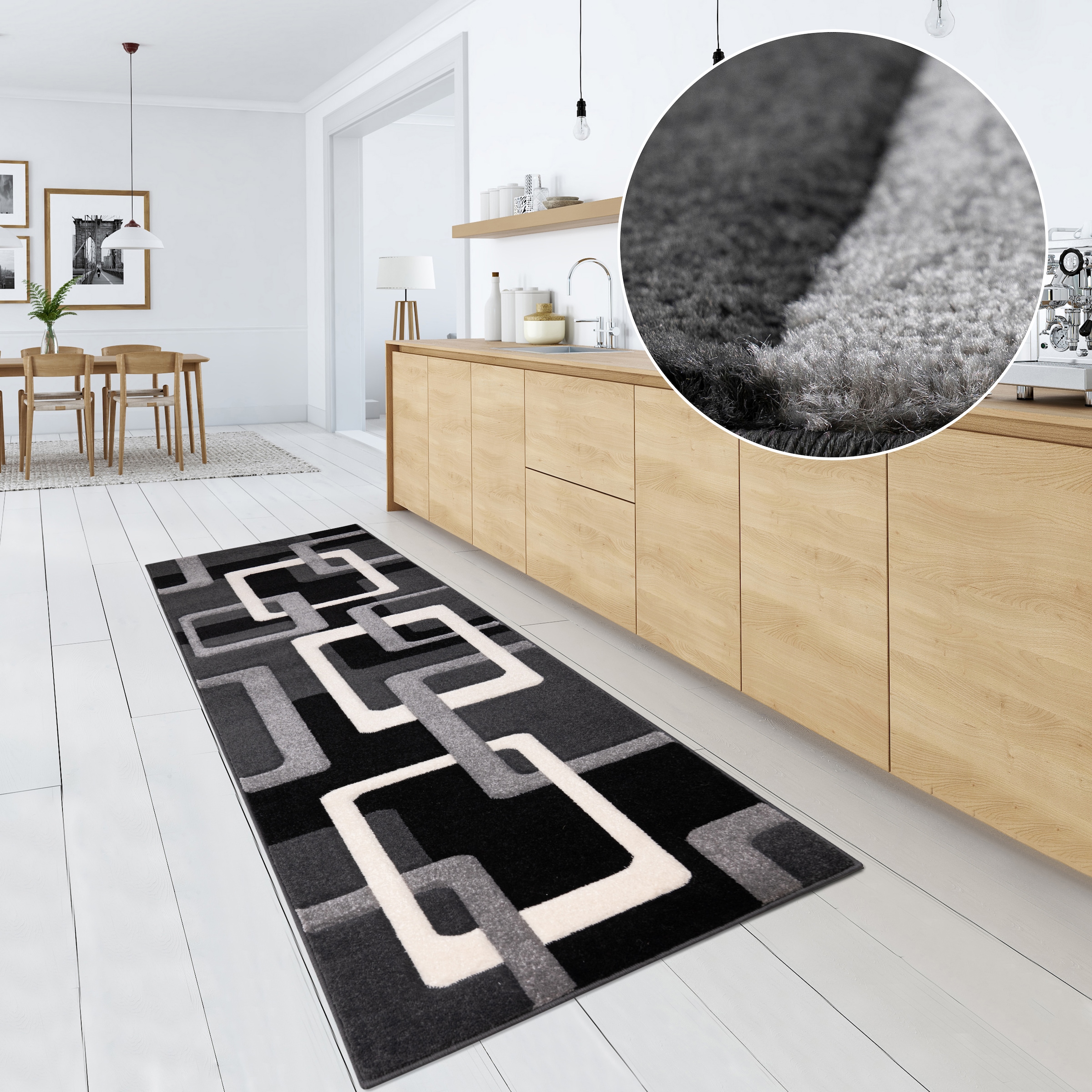 OTTO home Läufer »Maxim« rechteckig 12 mm Höhe Hoch-Tief-Effekt, Kurzflor, 3D-Design