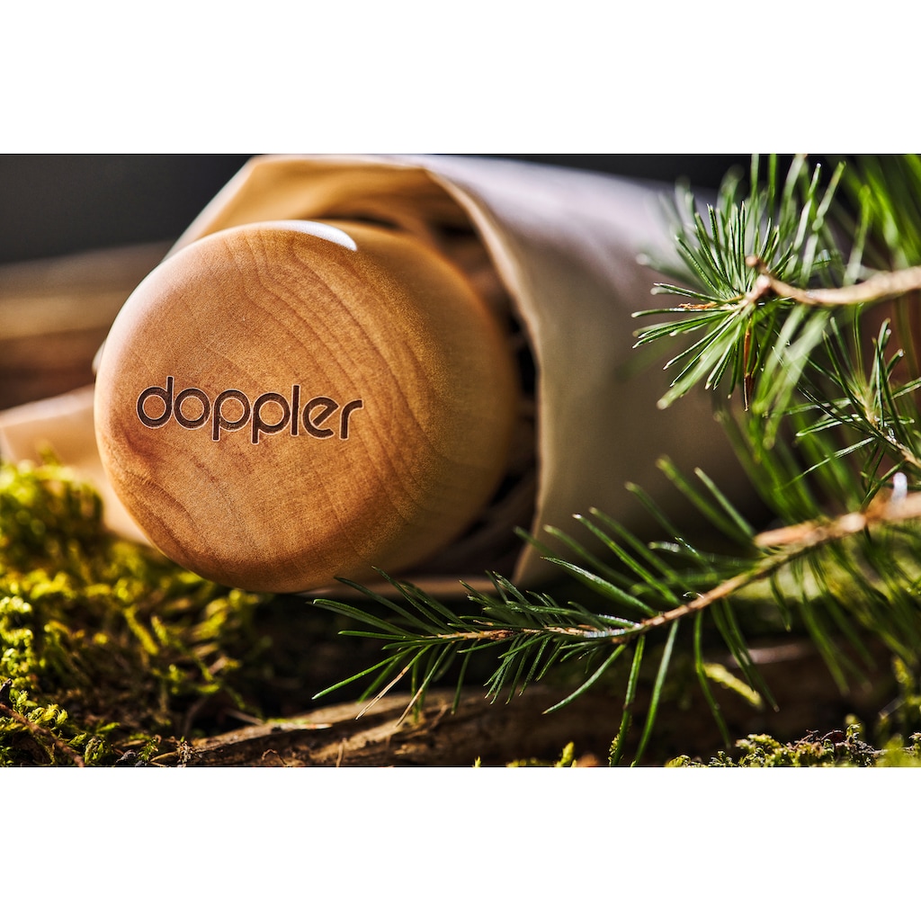 doppler® Taschenregenschirm »nature Mini, simple black«, aus recyceltem Material mit Griff aus FSC®- schützt Wald - weltweit