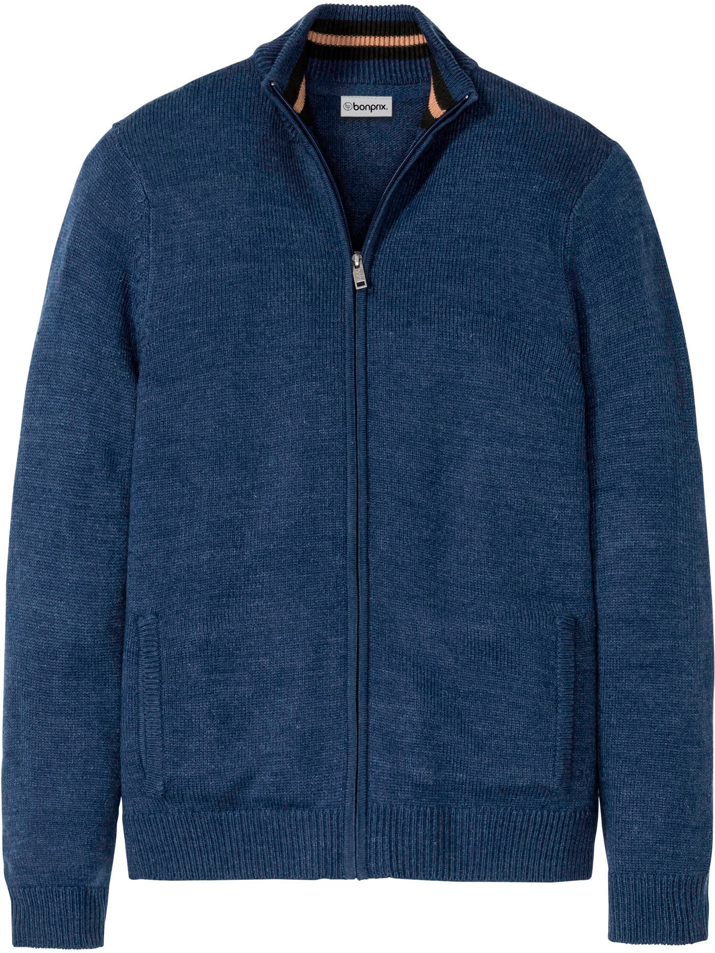 bonprix Strickjacke »Feinstrickjacke« mit Stehkragen, Regular Fit, aus Polyacryl, mit Reißverschluss