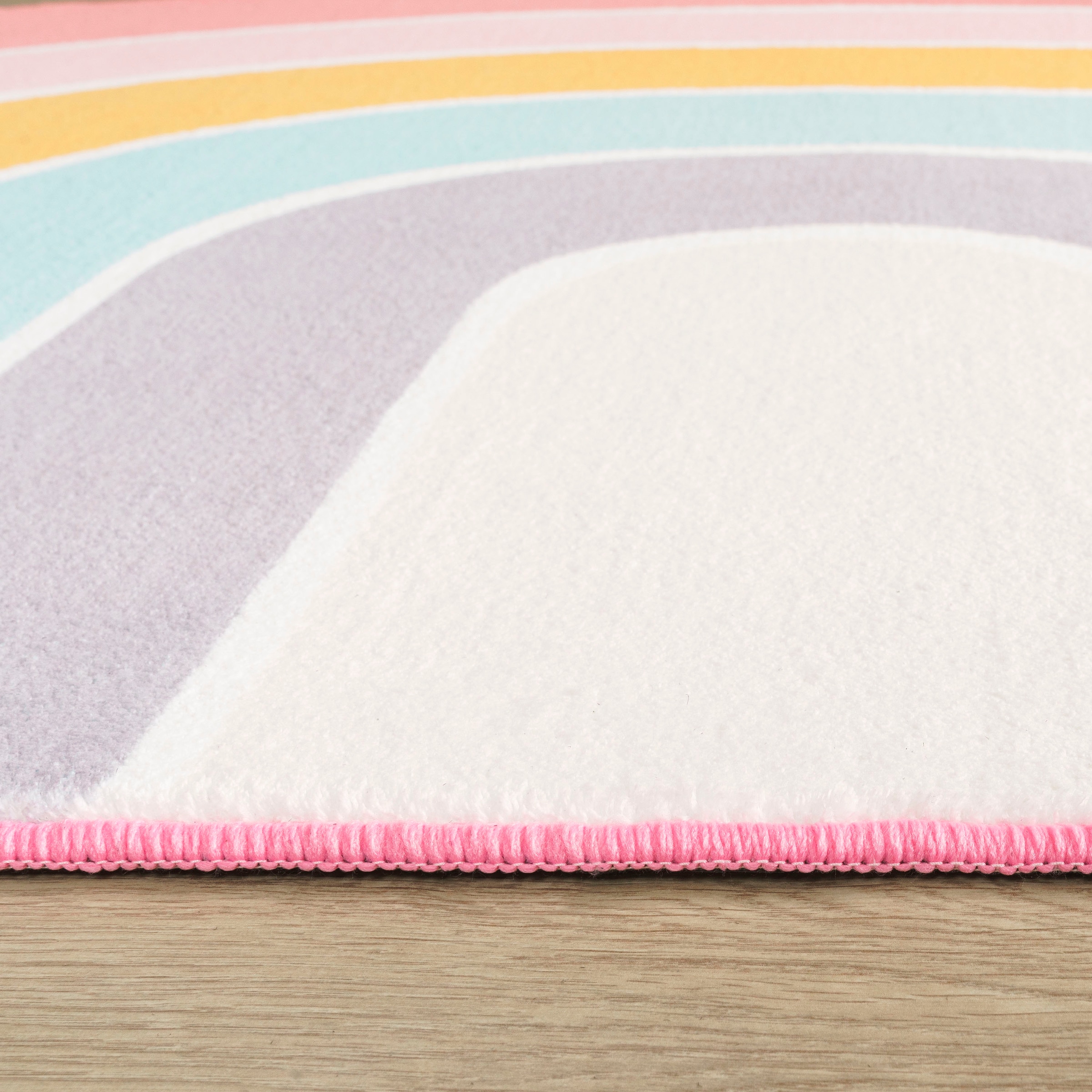 Paco Home Kinderteppich »Niloya 366«, halbrund, 12 mm Höhe, Spielteppich, Kurzflor, Motiv Regenbogen, waschbar