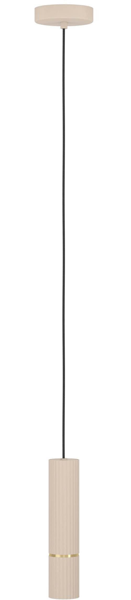 EGLO Hängeleuchte »Caminia Hängelampe, beige und gold, Esstischlampe, Pendelleuchte, GU10« GU10 1 Stk. Hängeleuchte - H110 x Ø6 cm - sandfarben, messing-gebürstet